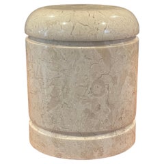 Vintage Post-Modern Italian Travertine Lidded Jar