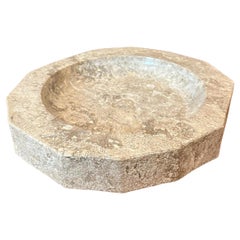 Post-Modern Italian Travertine Low Profile Bowl / Catchall