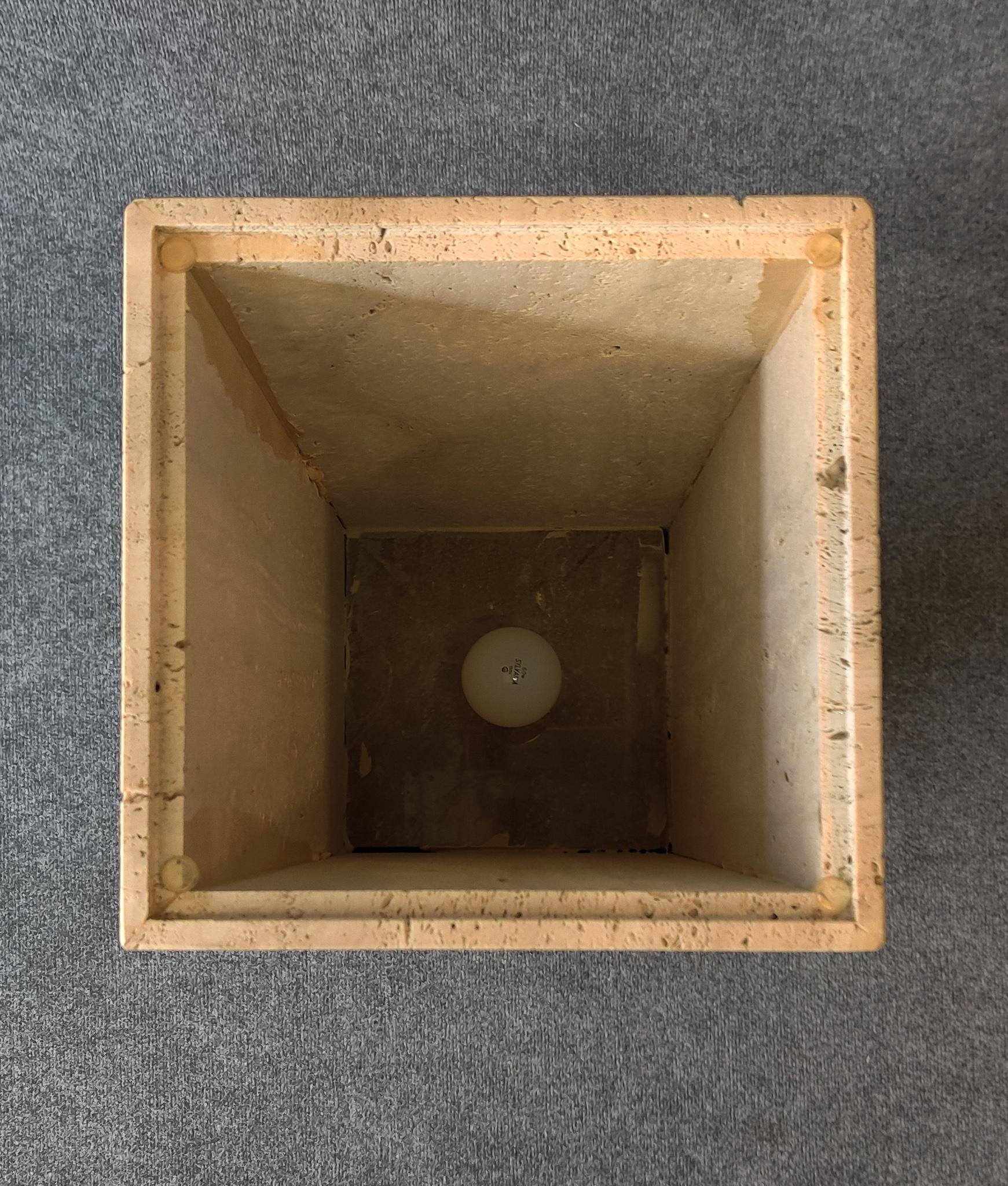 Post-Modern Italian Travertine Marble Illuminated Pedestal by Maurice Villency 4
