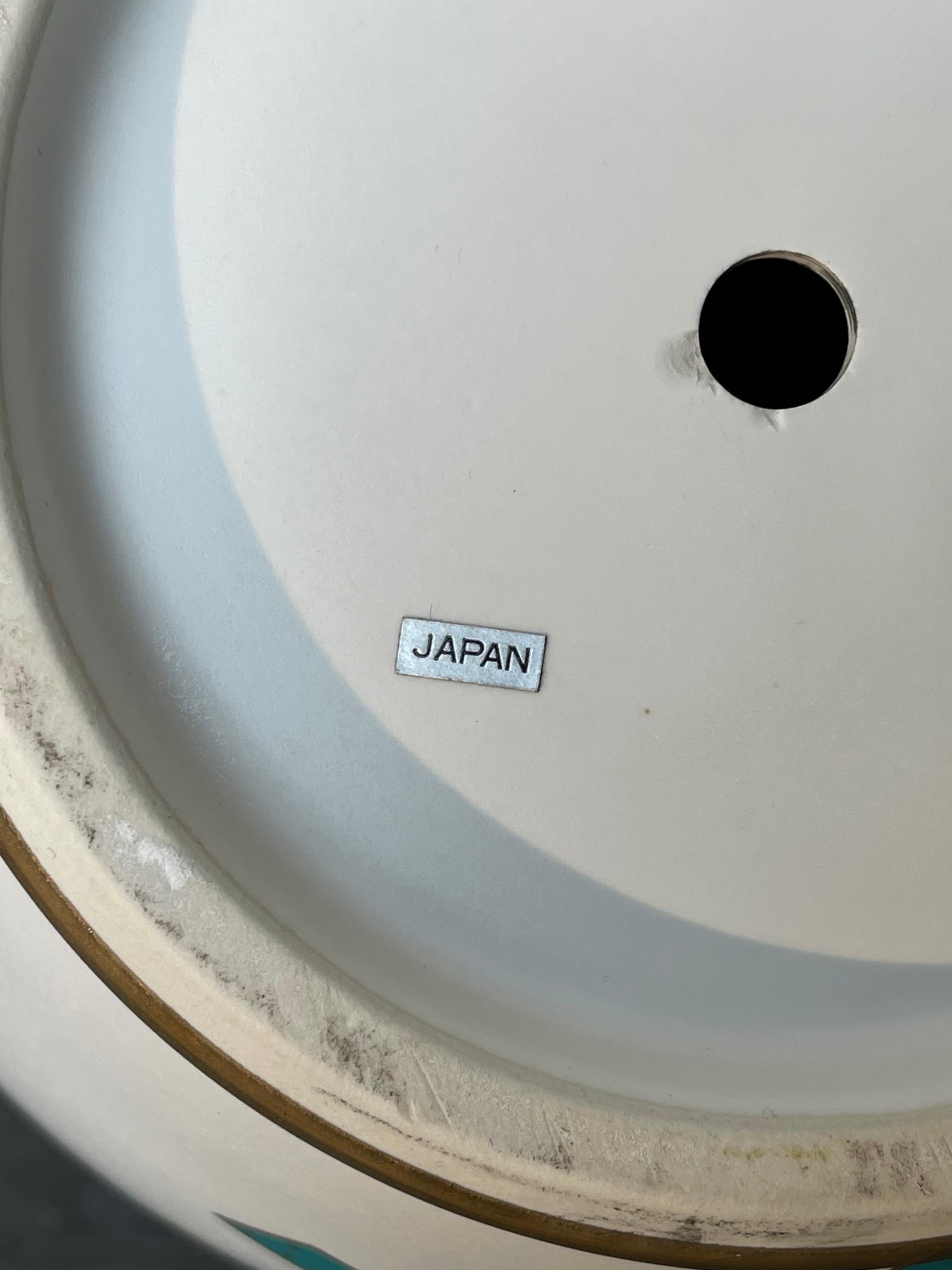 Post Modern Japanese Ceramic Porcelain Planter Vase, Colorful Geometric Pattern For Sale 1