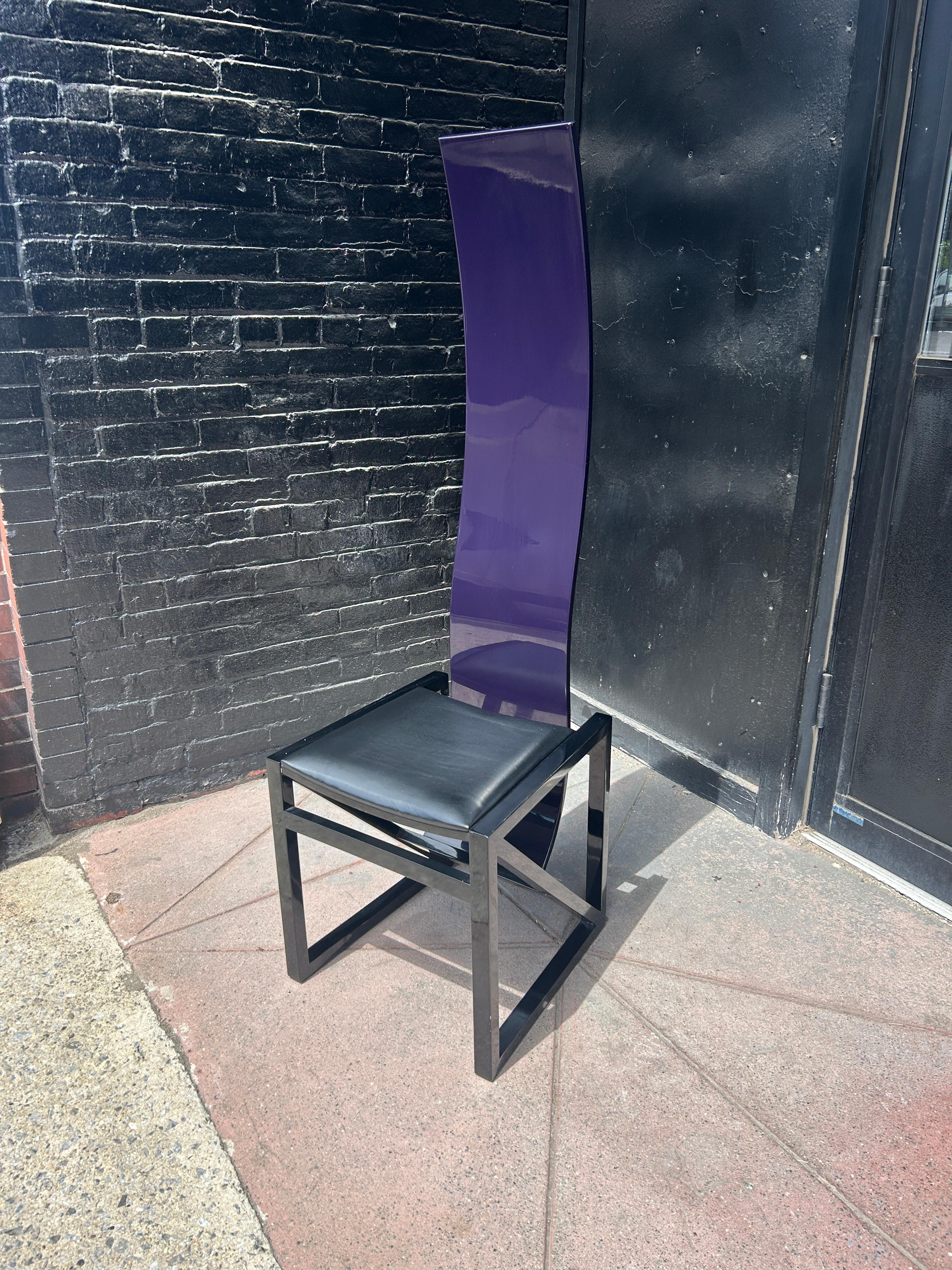 Post modern Japanese EDO Purple Black Chair by Kisho Kurokawa PPM Corporation In Good Condition In BROOKLYN, NY