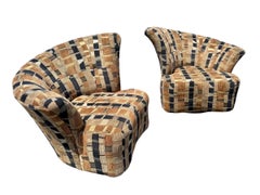 Post Modern Kagan Style Swivel Lounge Chairs - Set of 2