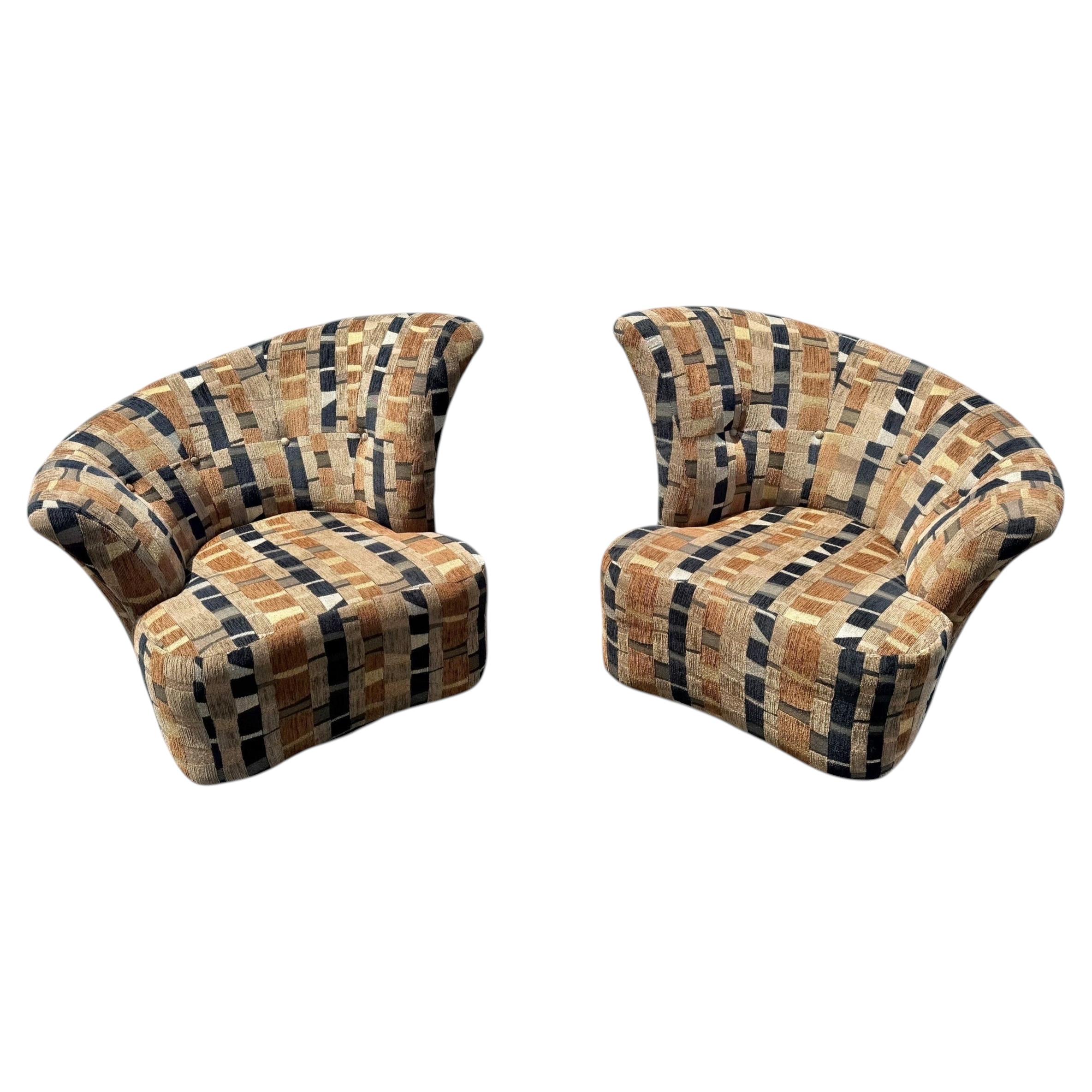Post Modern Swivel Lounge Chairs - Set of 2