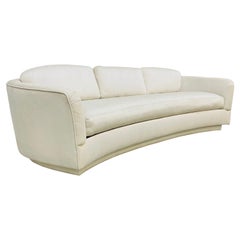 Vintage Post-Modern Kagan Style White Snakeskin Upholstered Sofa