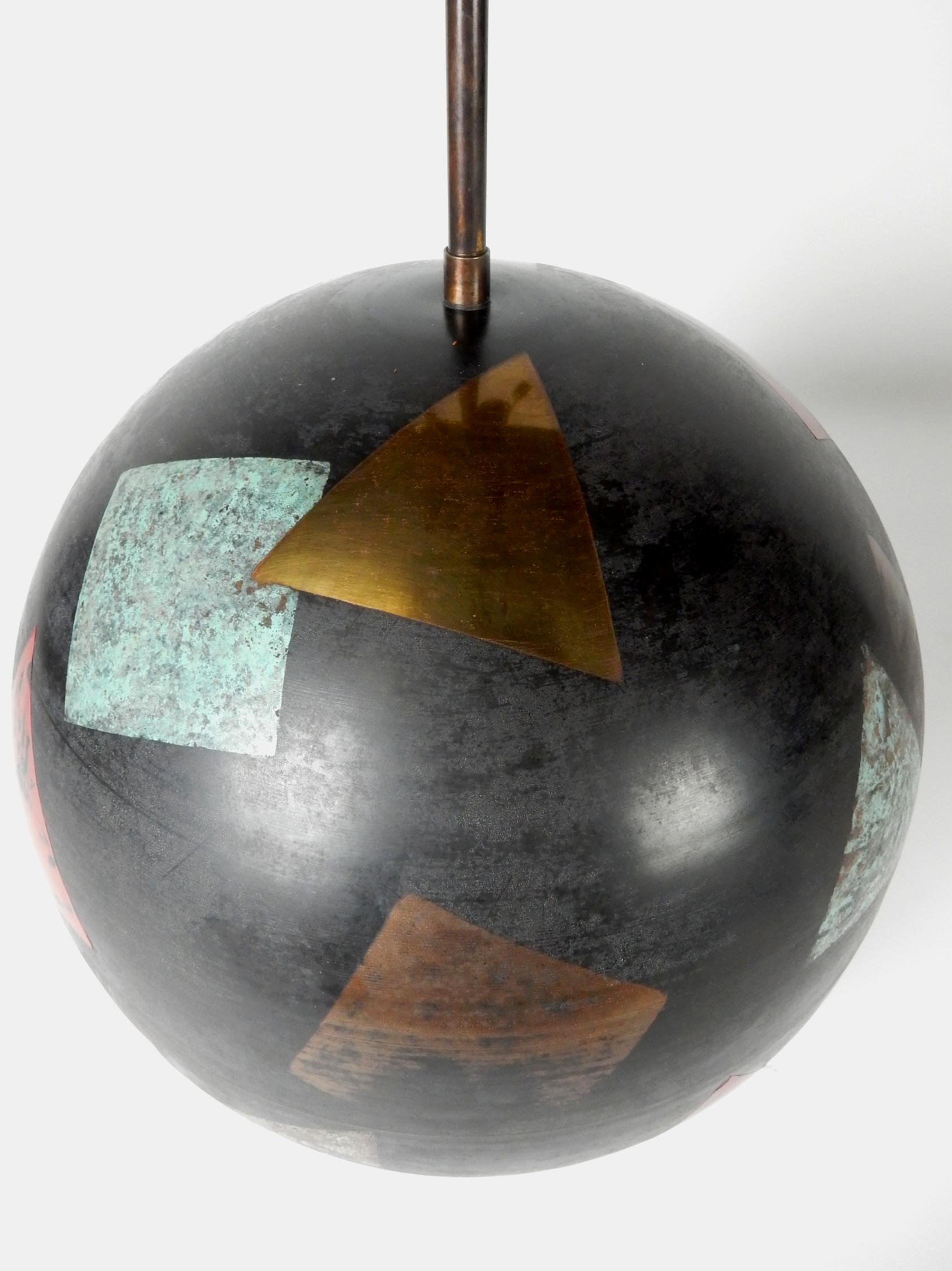 American Postmodern Karl Springer Design Metal Ball Lamp For Sale