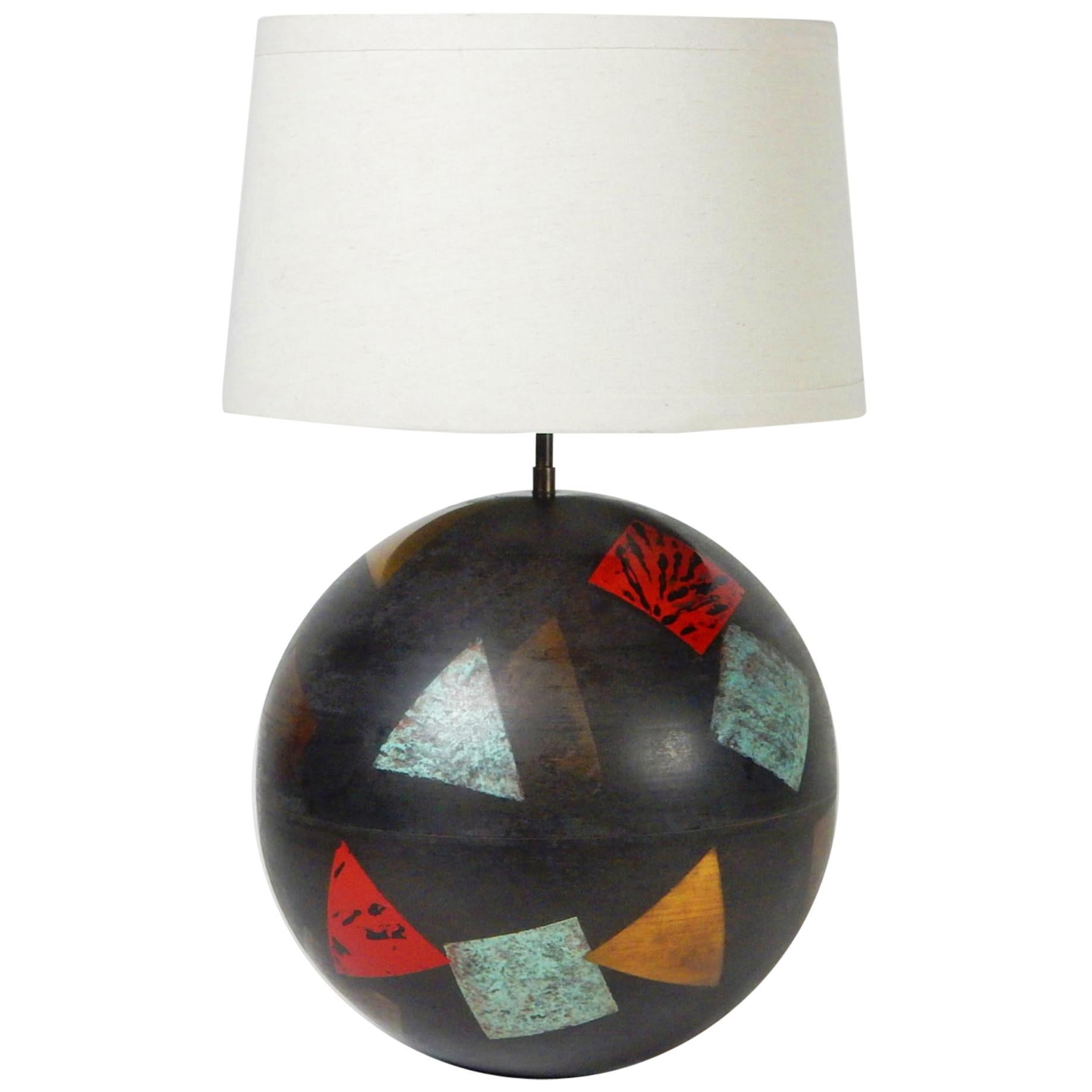 Postmodern Karl Springer Design Metal Ball Lamp