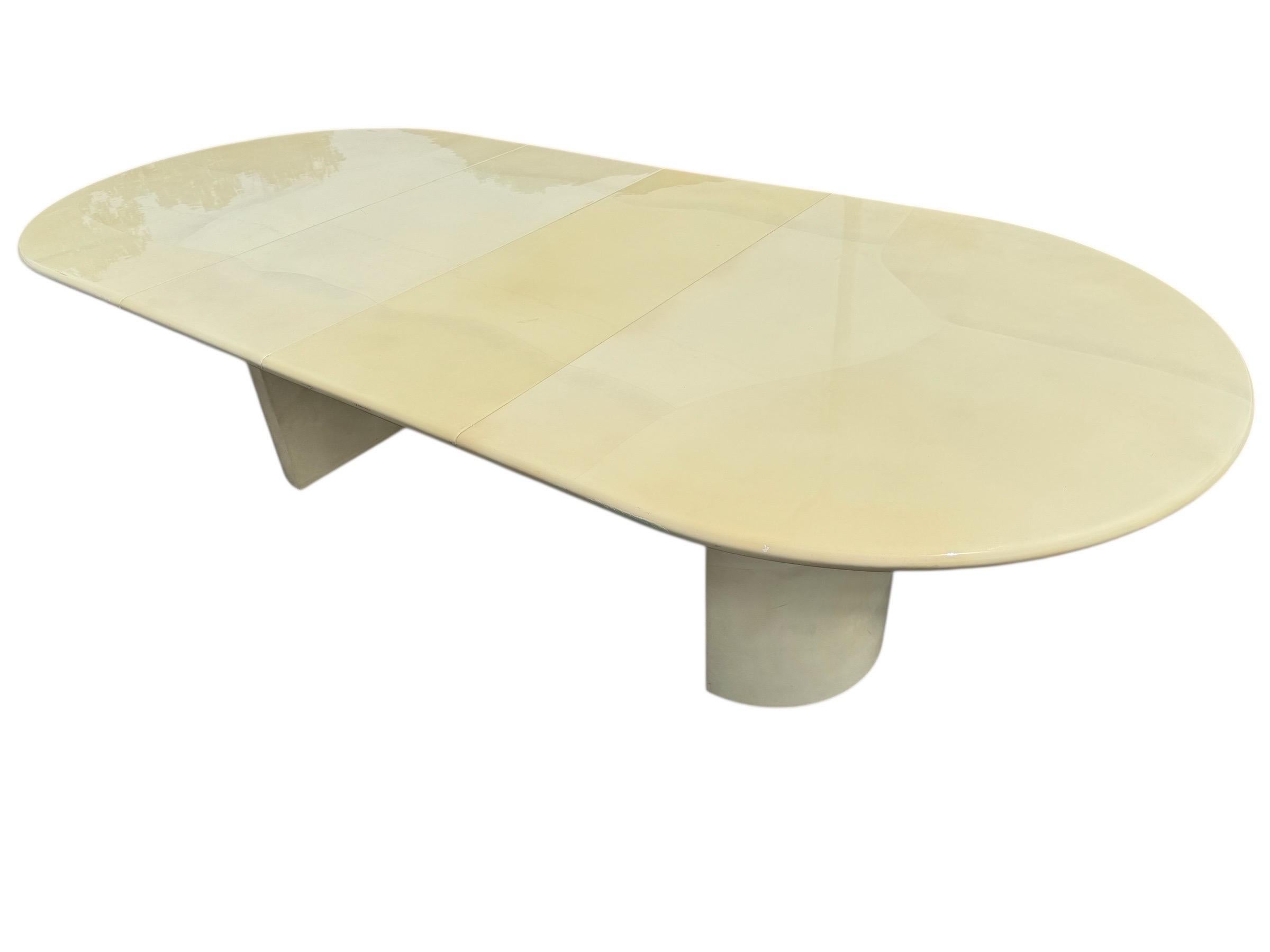 Post Modern Karl Springer Style Lacquered Dining Table For Sale 3