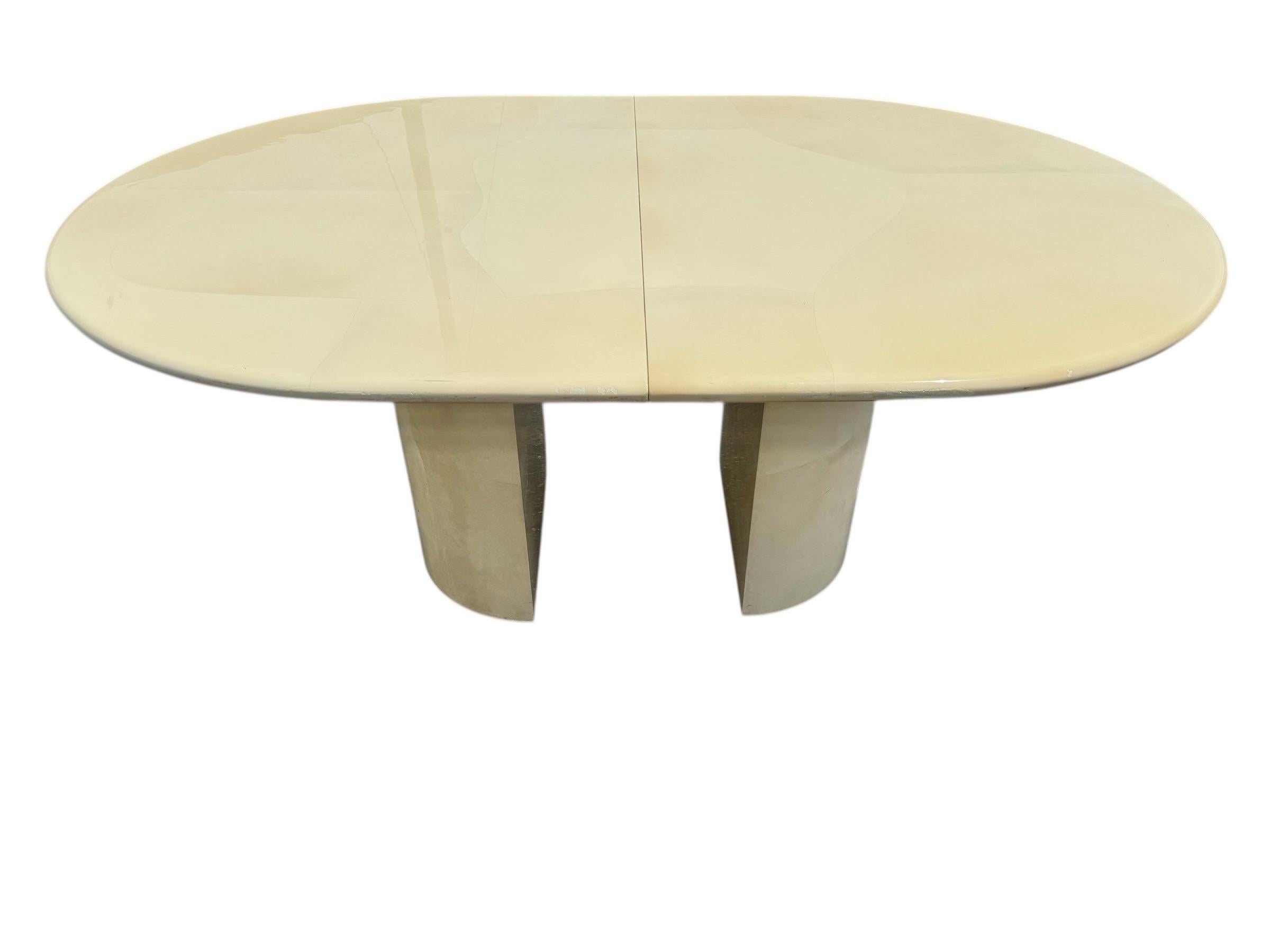 Post-Modern Post Modern Karl Springer Style Lacquered Dining Table For Sale