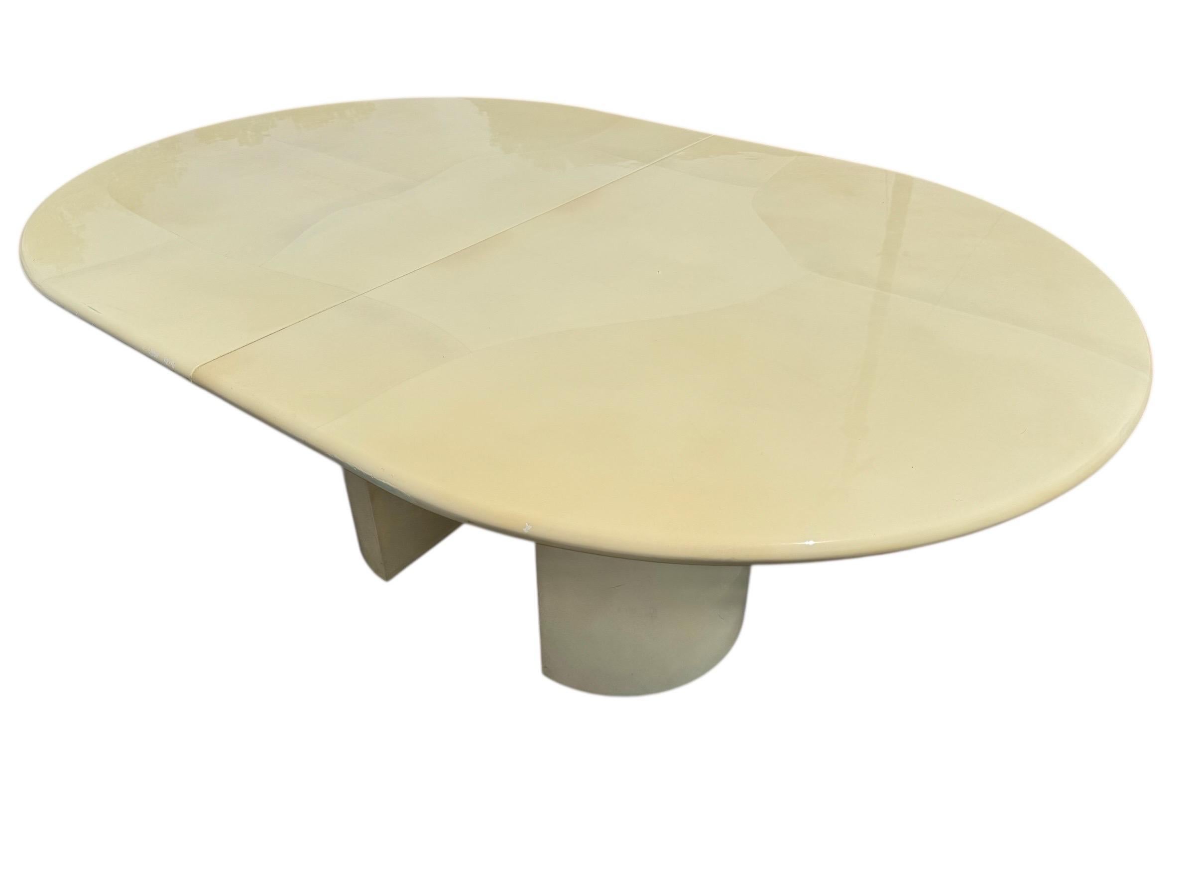 American Post Modern Karl Springer Style Lacquered Dining Table For Sale