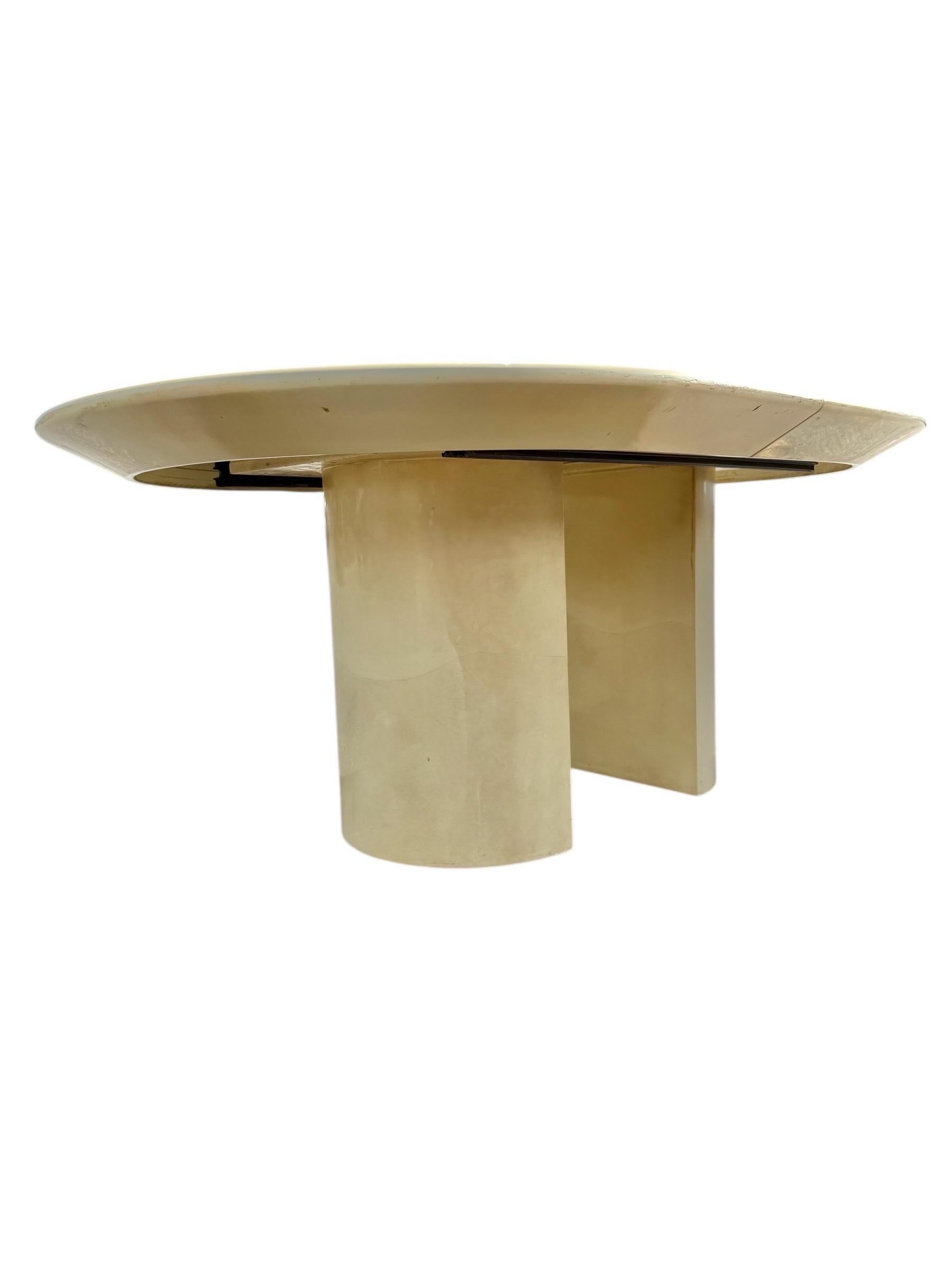 Post Modern Karl Springer Style Lacquered Dining Table In Good Condition For Sale In Clarksboro, NJ
