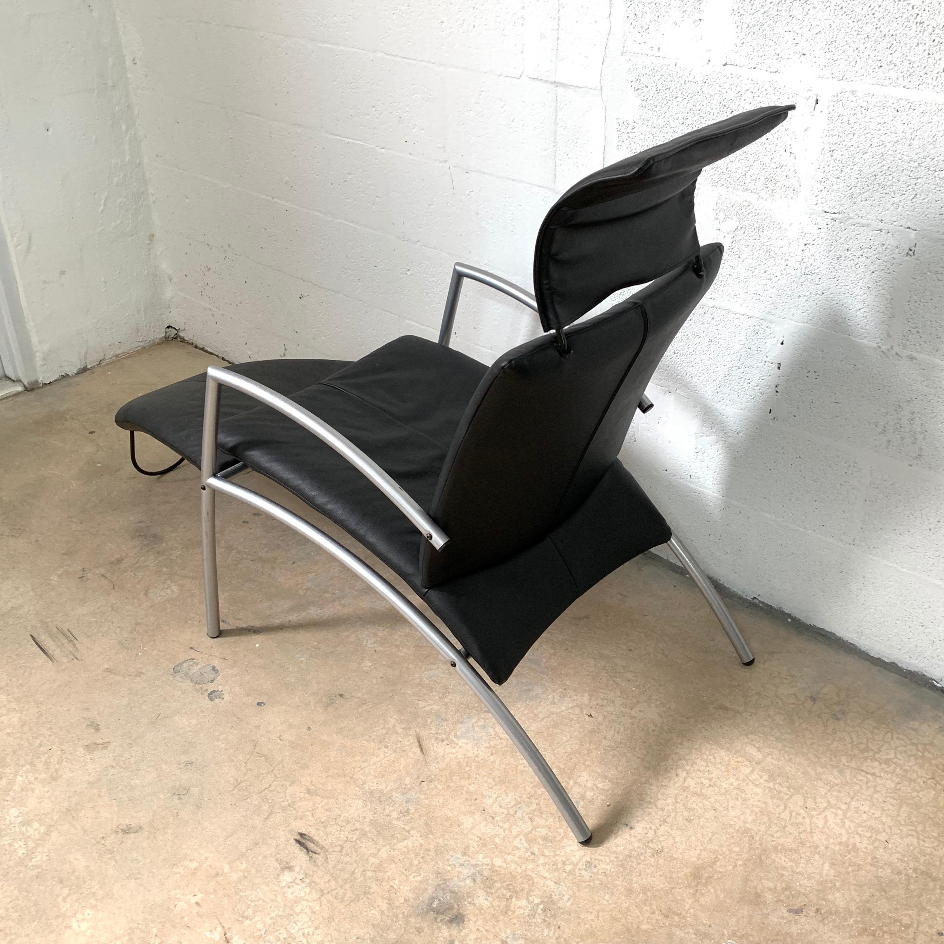 Post-Modern Postmodern Kebe Leather Convertible Lounge or Armchair, Denmark For Sale