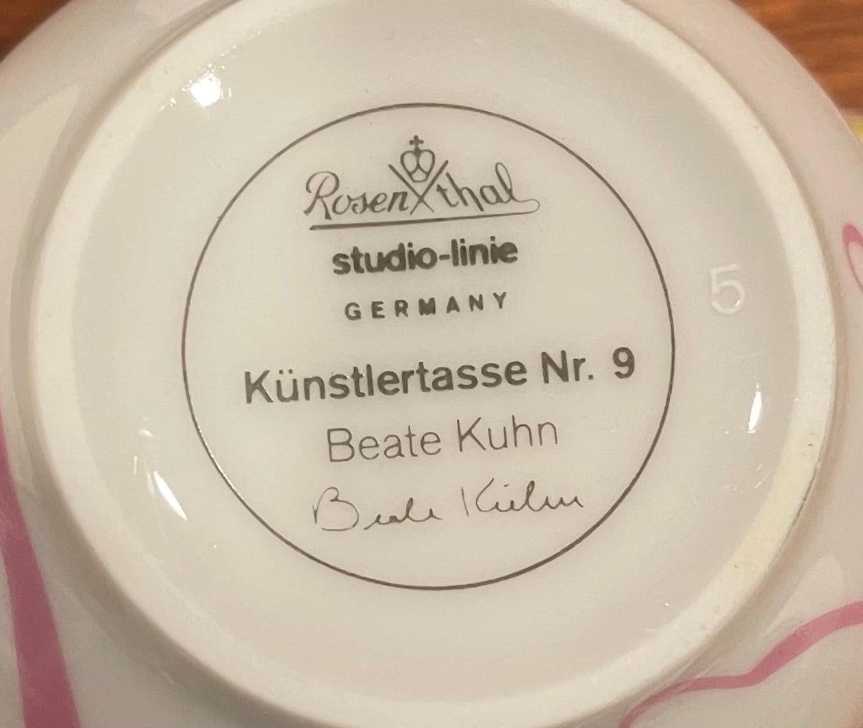 Postmodernes „Kunstlertasse #9“-Set von Beate Kuhn für Rosenthal Studio Line (Porzellan) im Angebot