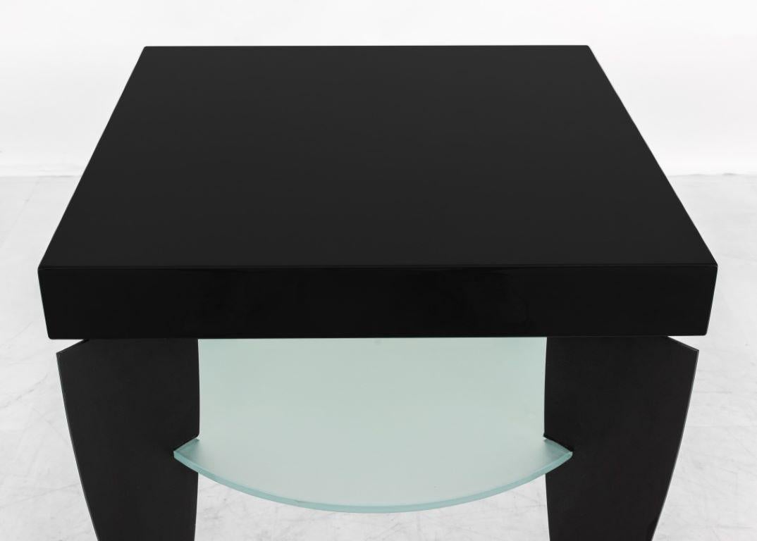 Unknown Post Modern Lacquer and Glass Occasional Table For Sale