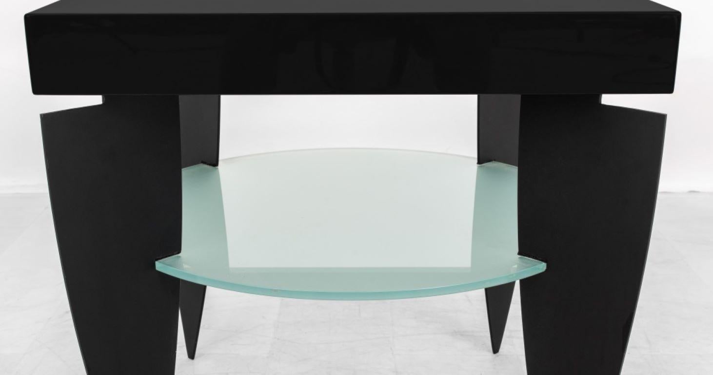 Post Modern Lacquer and Glass Occasional Table In Good Condition For Sale In New York, NY
