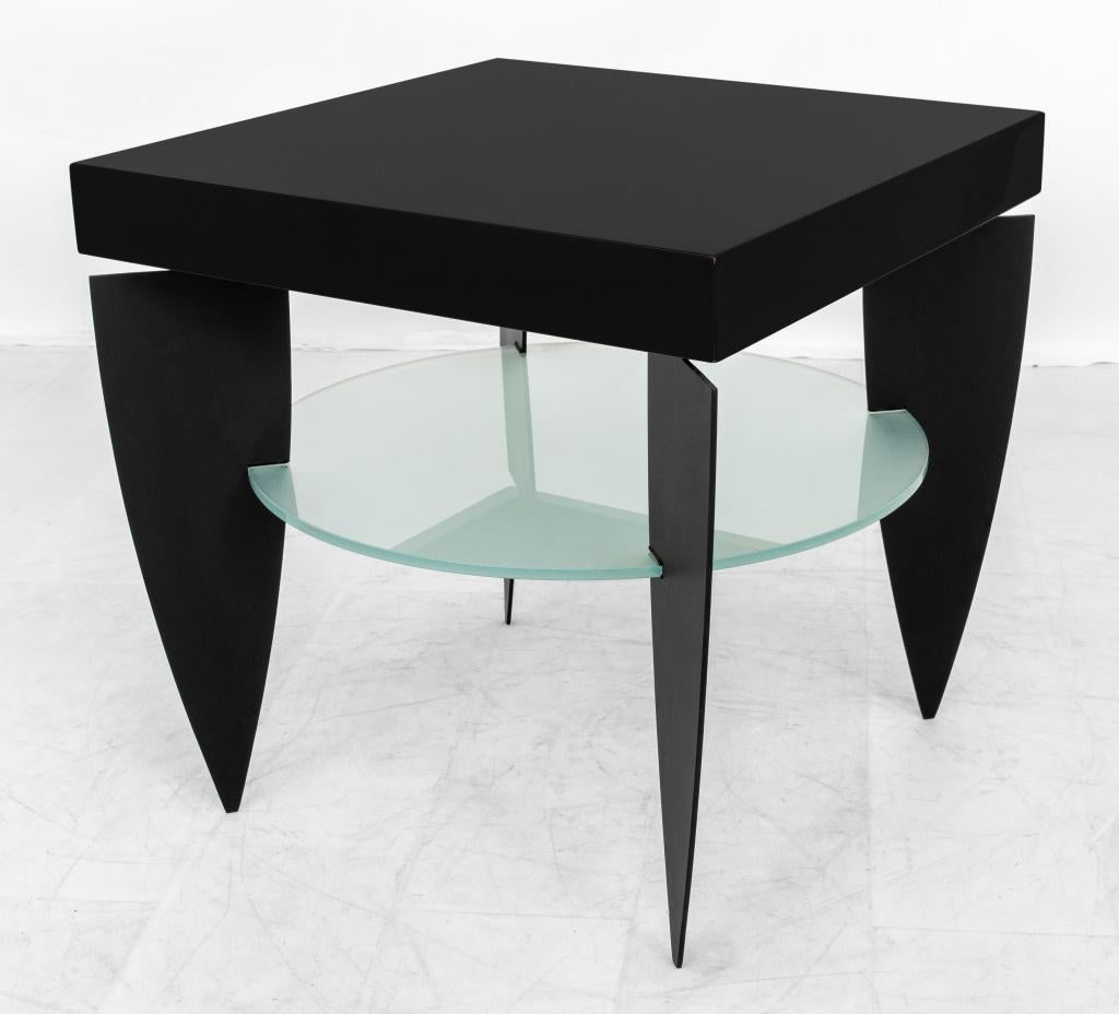 20th Century Post Modern Lacquer and Glass Occasional Table For Sale
