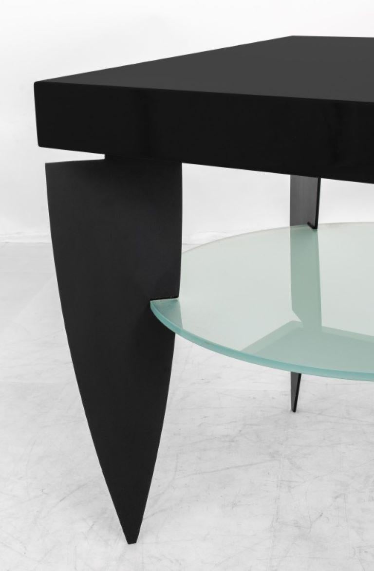 Post Modern Lacquer and Glass Occasional Table For Sale 1