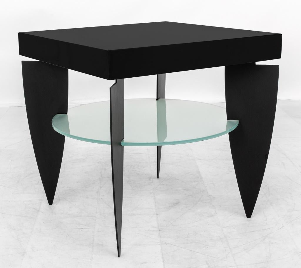 Post Modern Lacquer and Glass Occasional Table For Sale 3