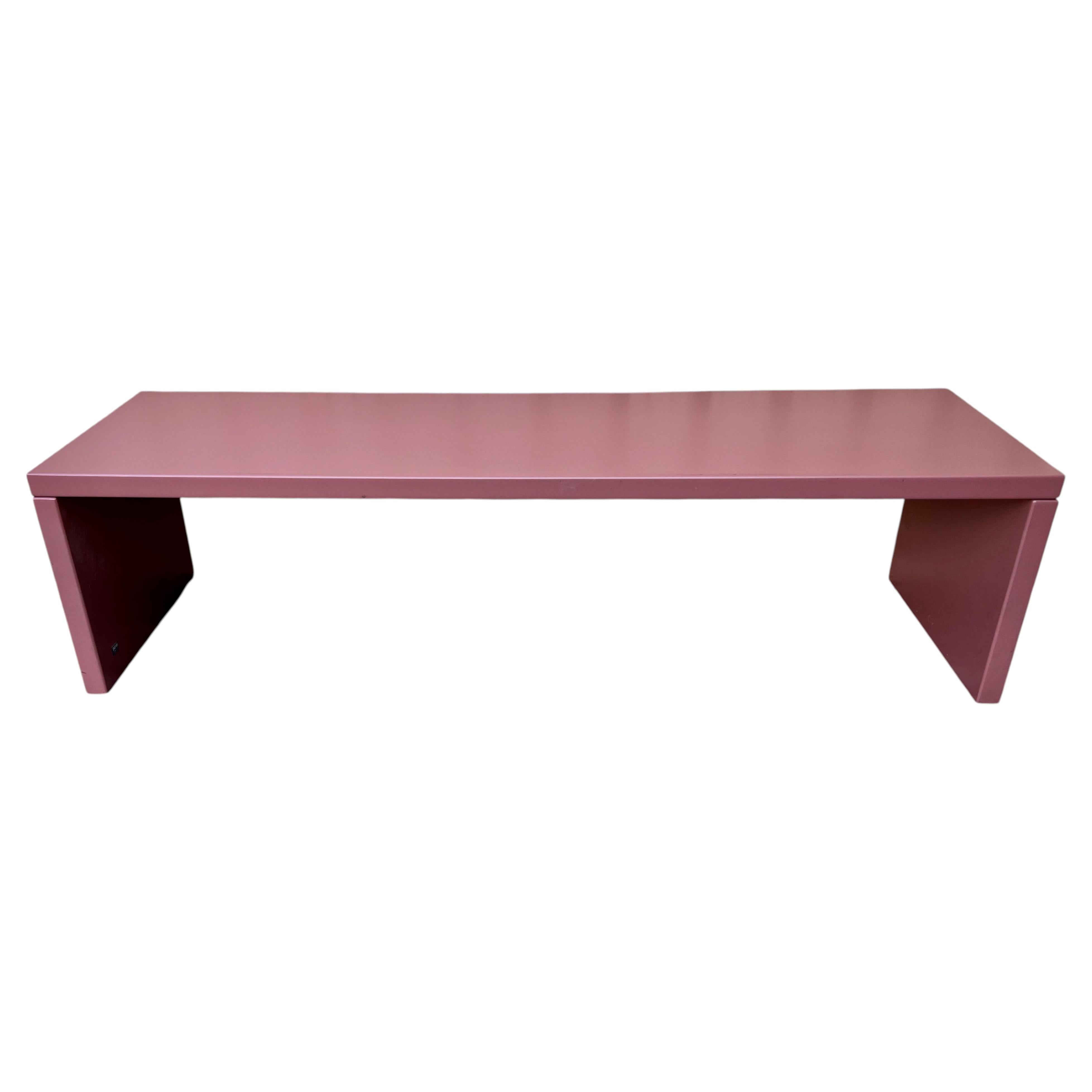 Post Modern Lacquered Raspberry Accent Bench by B&B Italia. Circa 1990s For Sale