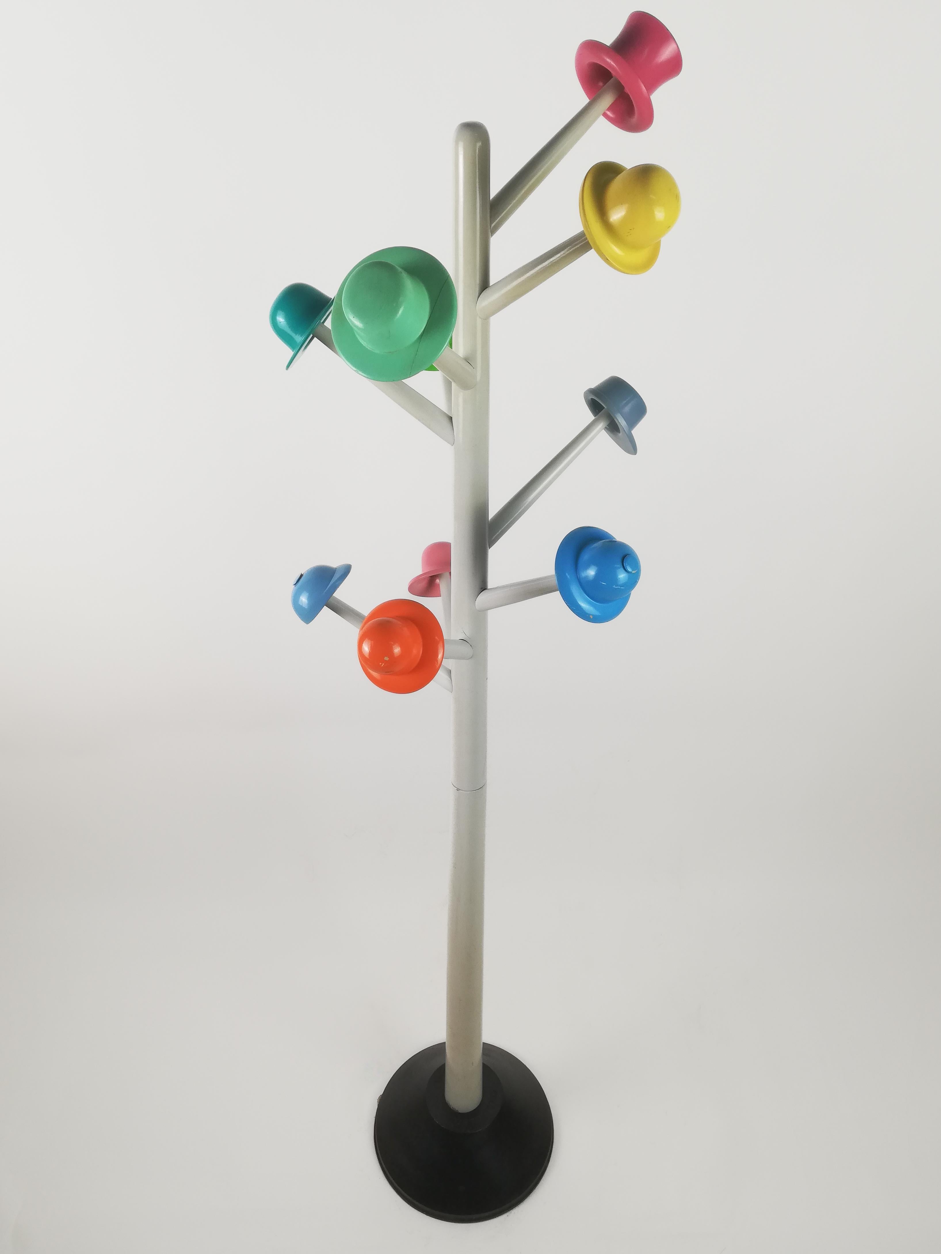 Post Modern L'albero Dei Cappelli Coat Rack by Ugo Nespolo for Origlia Pragma For Sale 9