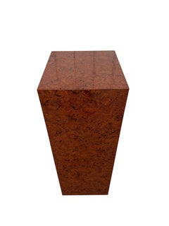 Post-Modern Laminated Burled Wood Pedestal