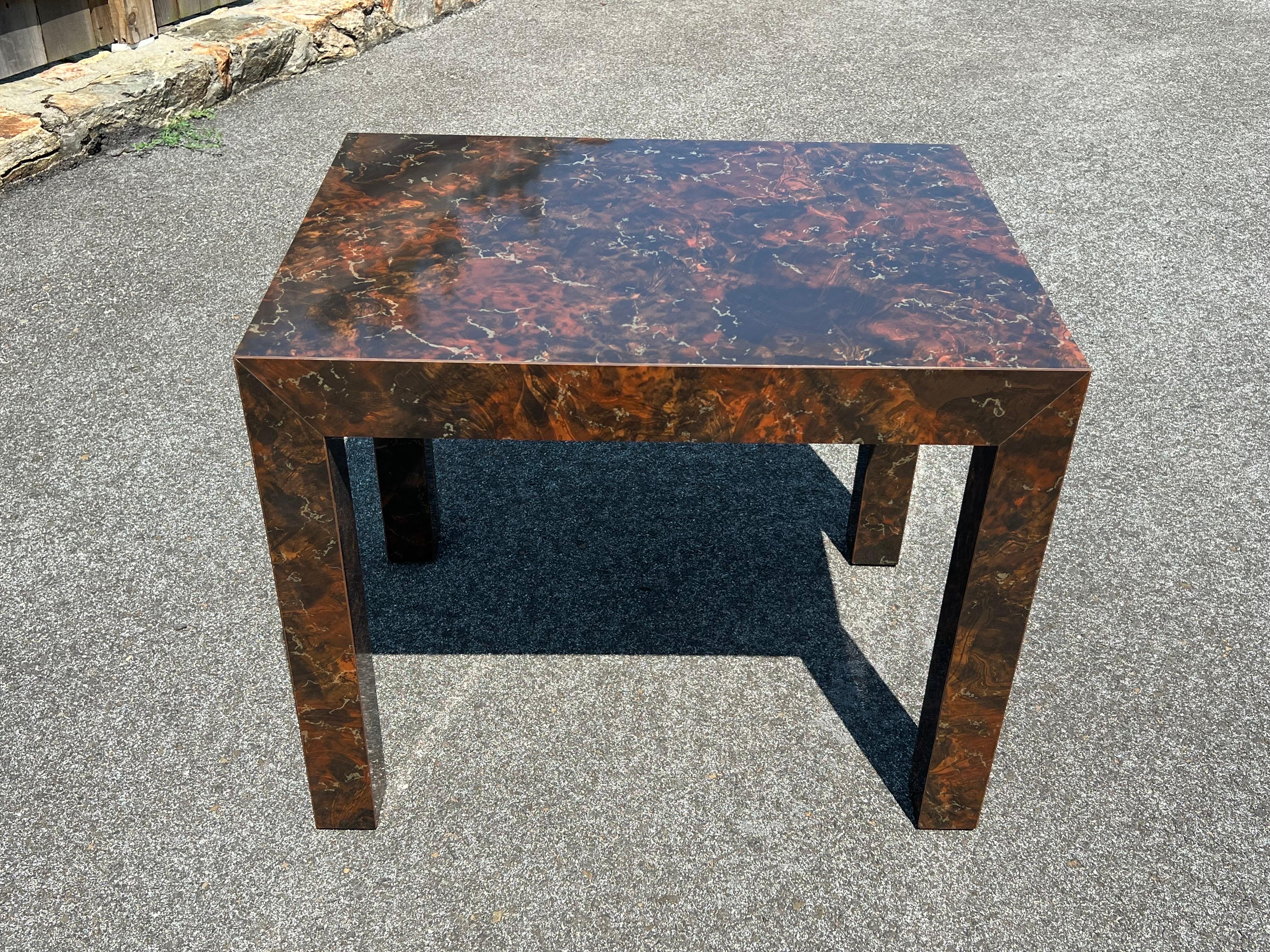 Post Modern Laminated Tortoiseshell Table  For Sale 2