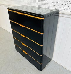 Post Modern Lane Black Lacquered High Chest