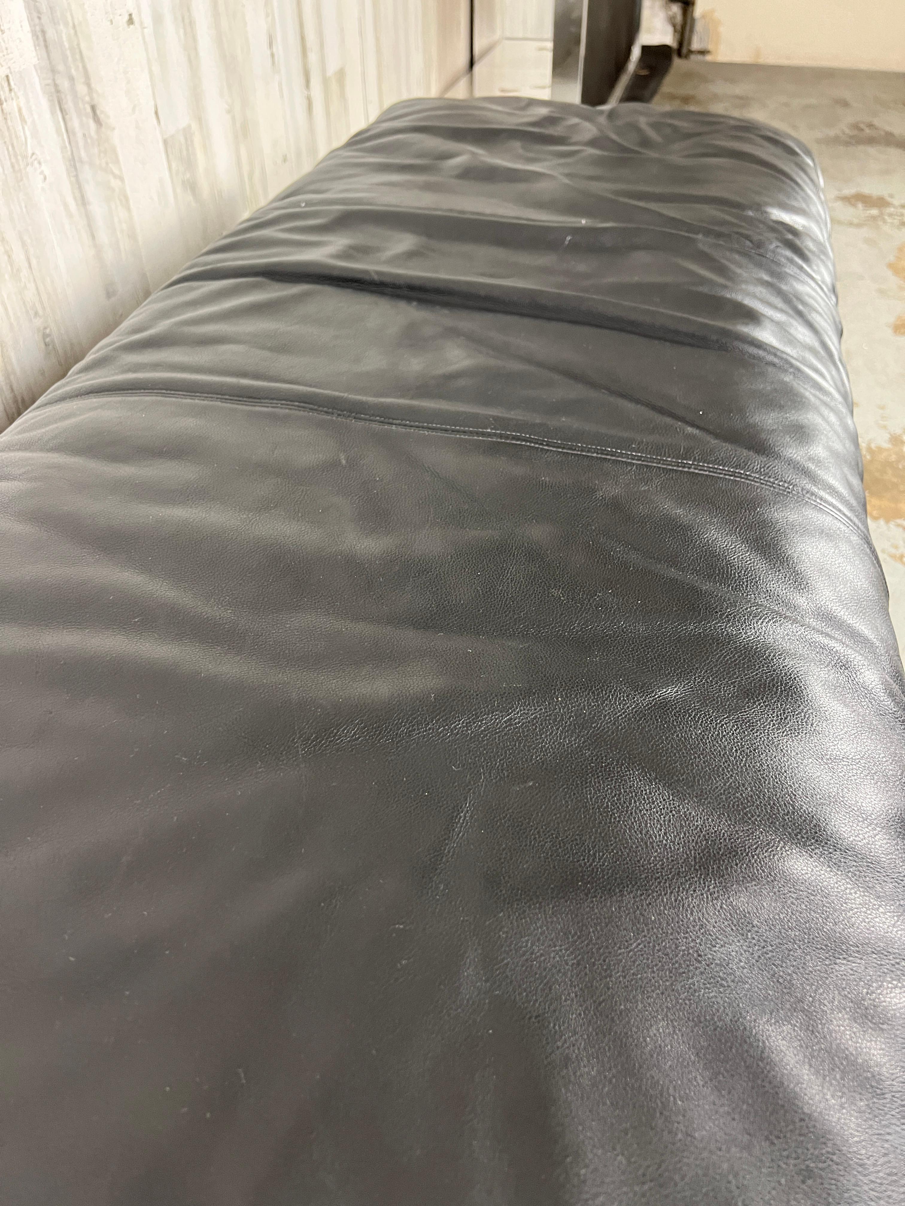 Post Modern Leather Bench For Sale 5