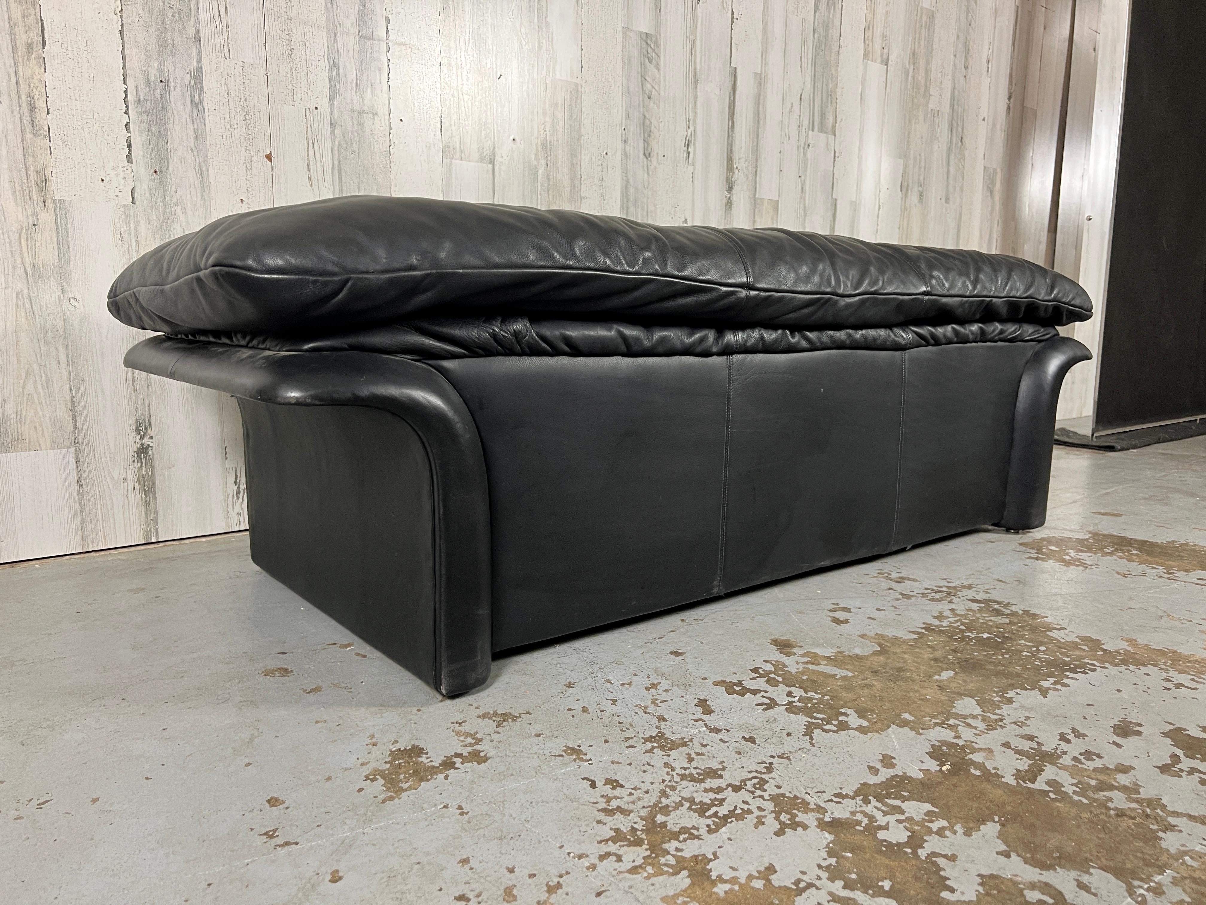Post-Modern Post Modern Leather Bench For Sale