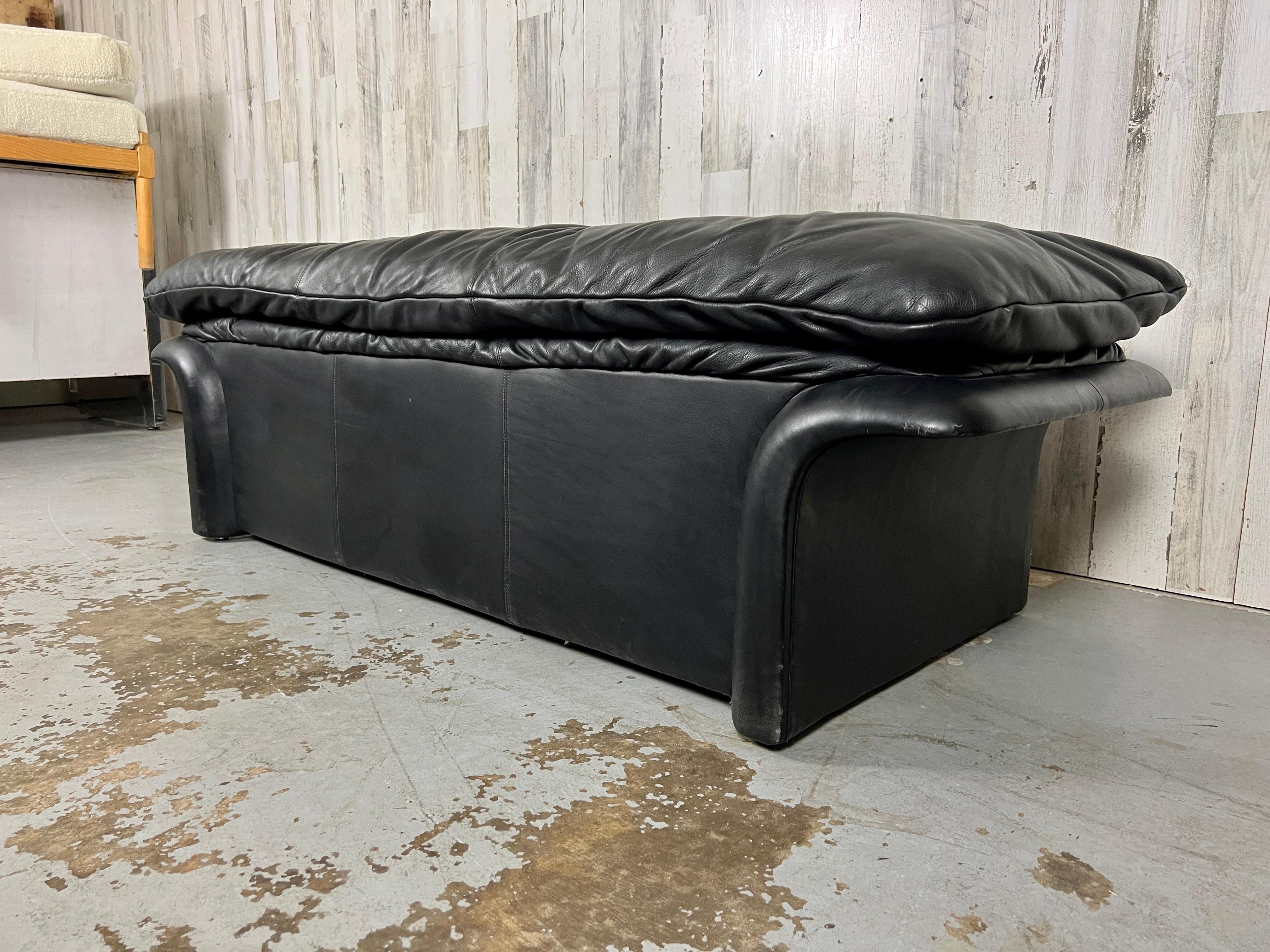 20th Century Post Modern Leather Bench For Sale