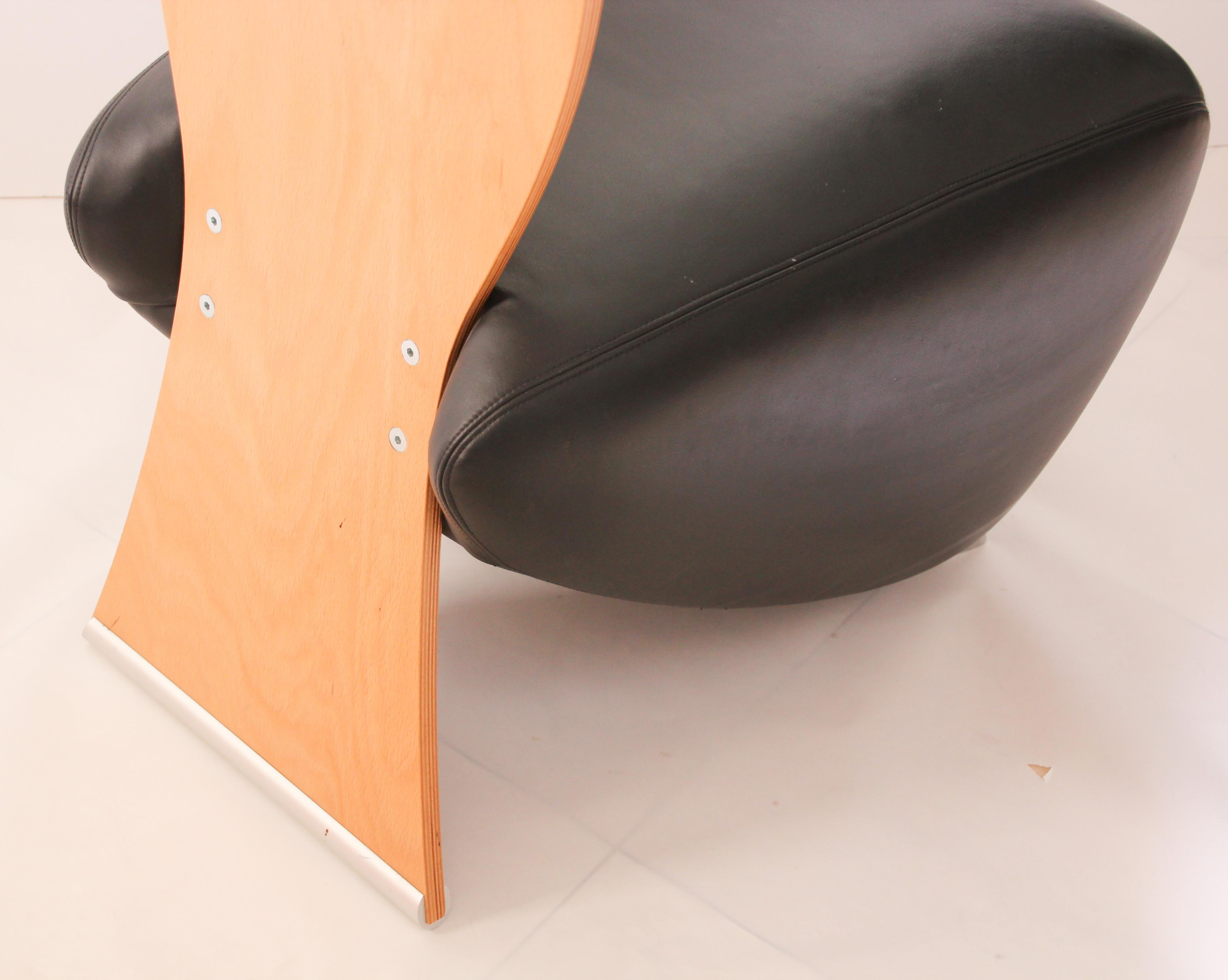 Fauteuil BOBO Easy Chair en cuir postmoderne de Dietmar Sharping en vente 4