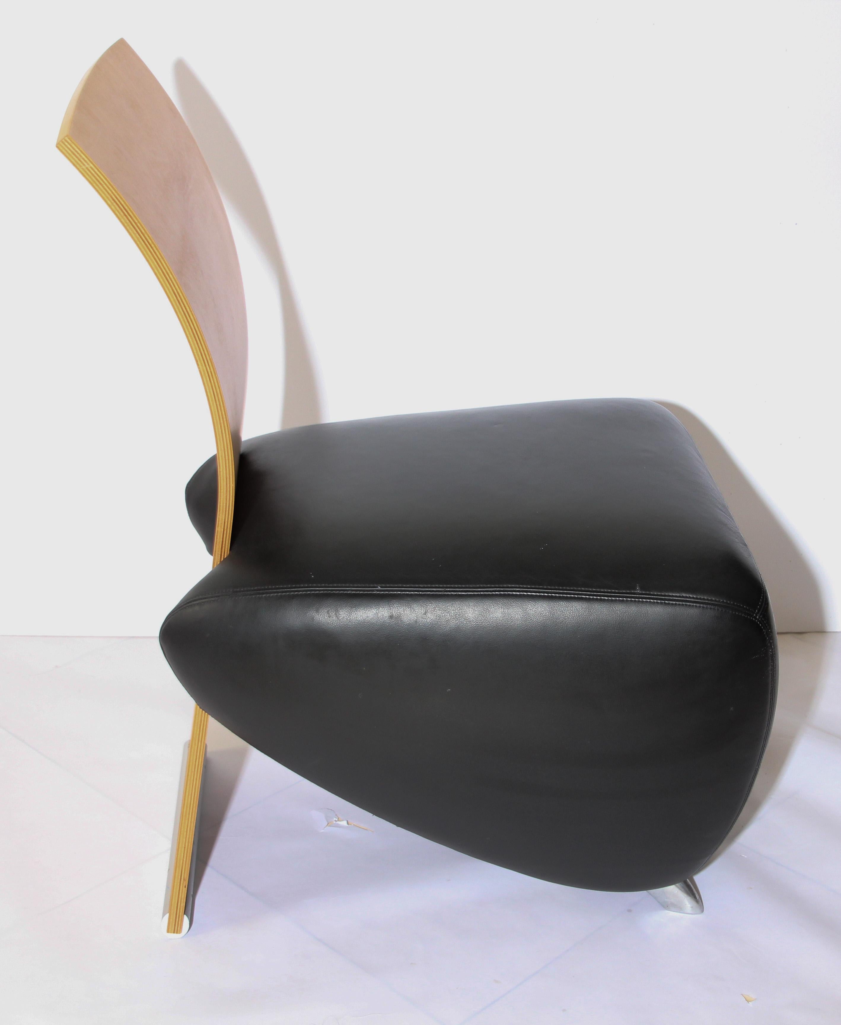 Fauteuil BOBO Easy Chair en cuir postmoderne de Dietmar Sharping en vente 9