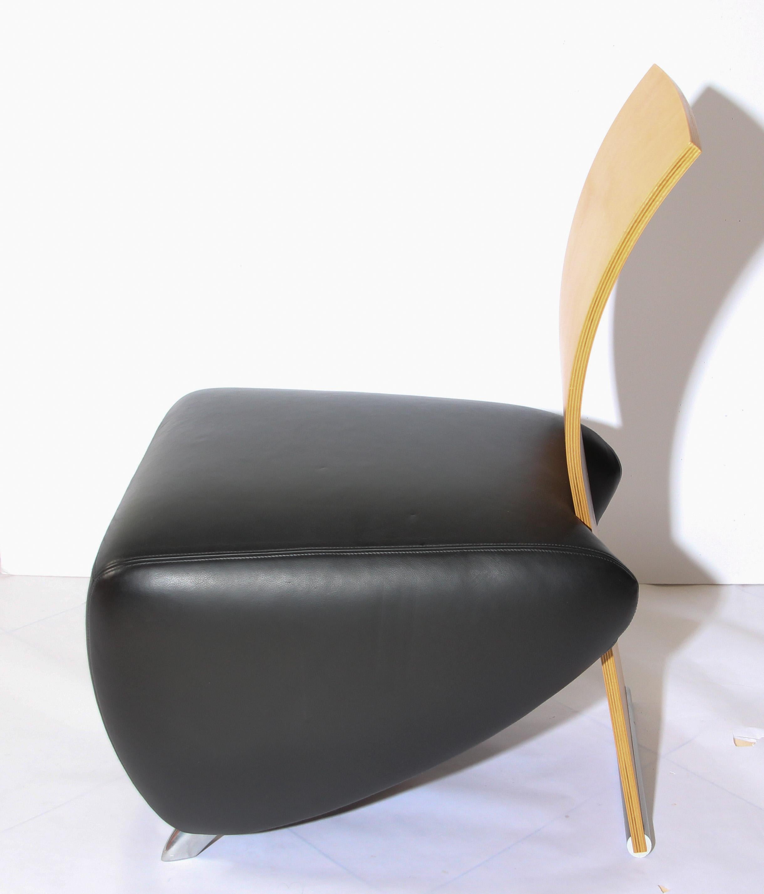 Fauteuil BOBO Easy Chair en cuir postmoderne de Dietmar Sharping en vente 10