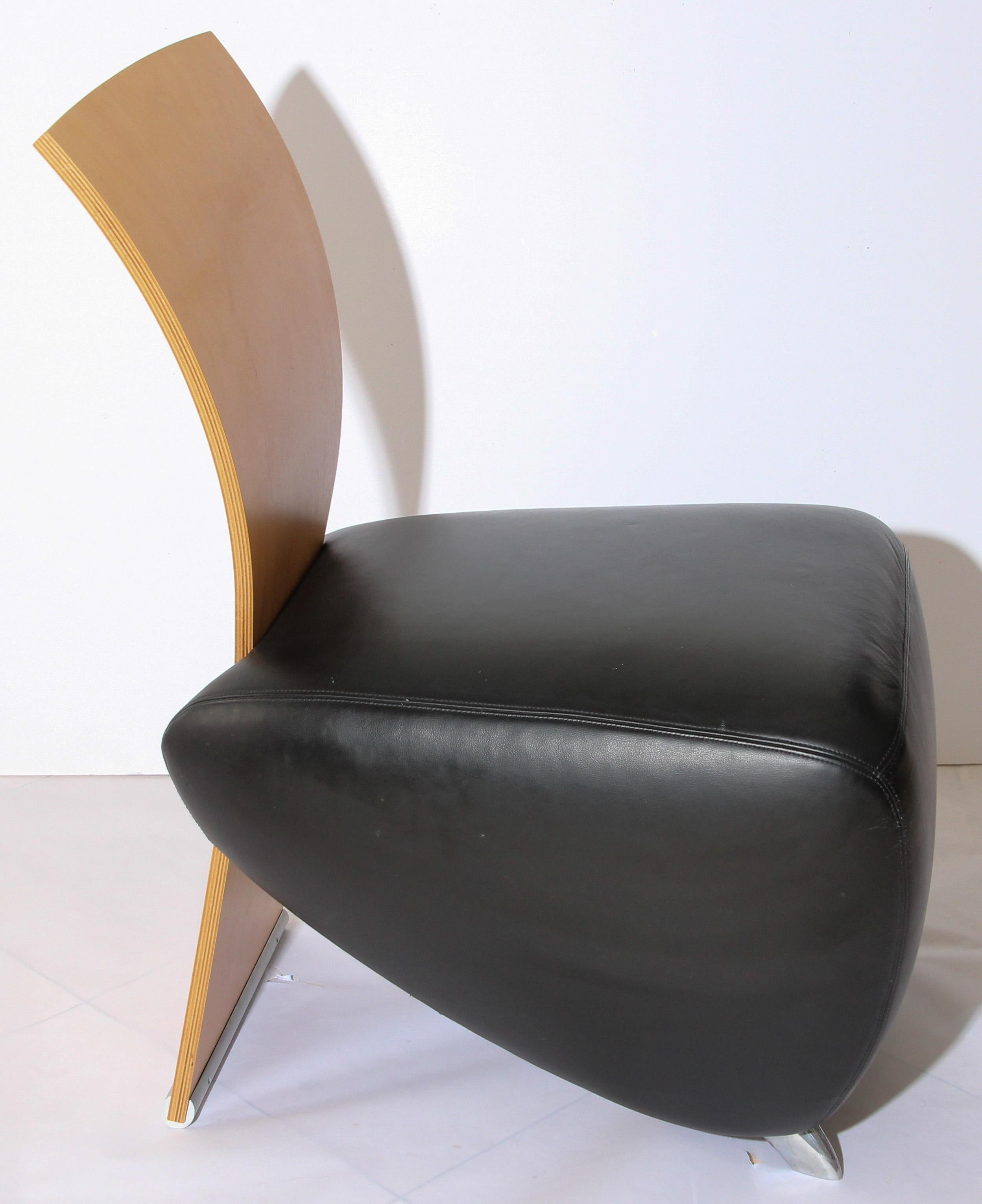 Fauteuil BOBO Easy Chair en cuir postmoderne de Dietmar Sharping Bon état - En vente à North Hollywood, CA