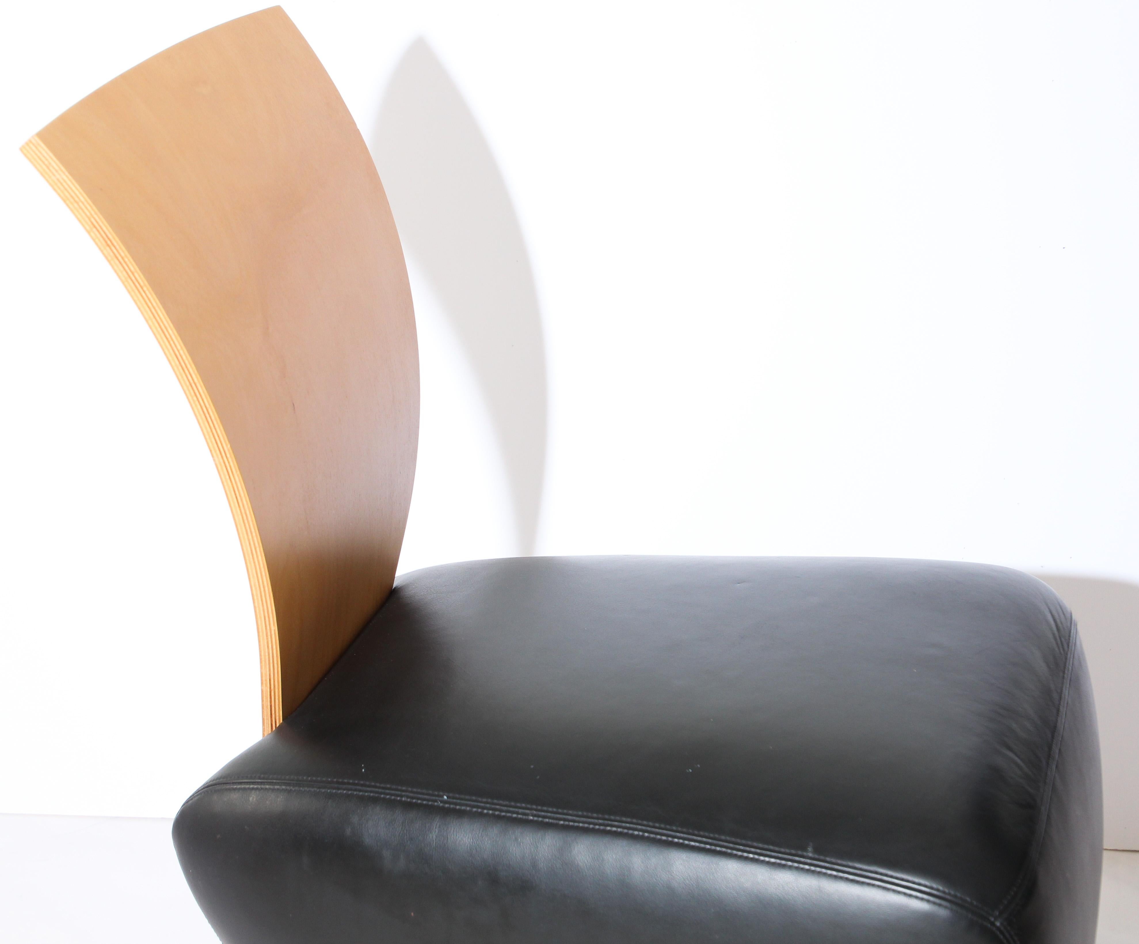 Cuir Fauteuil BOBO Easy Chair en cuir postmoderne de Dietmar Sharping en vente