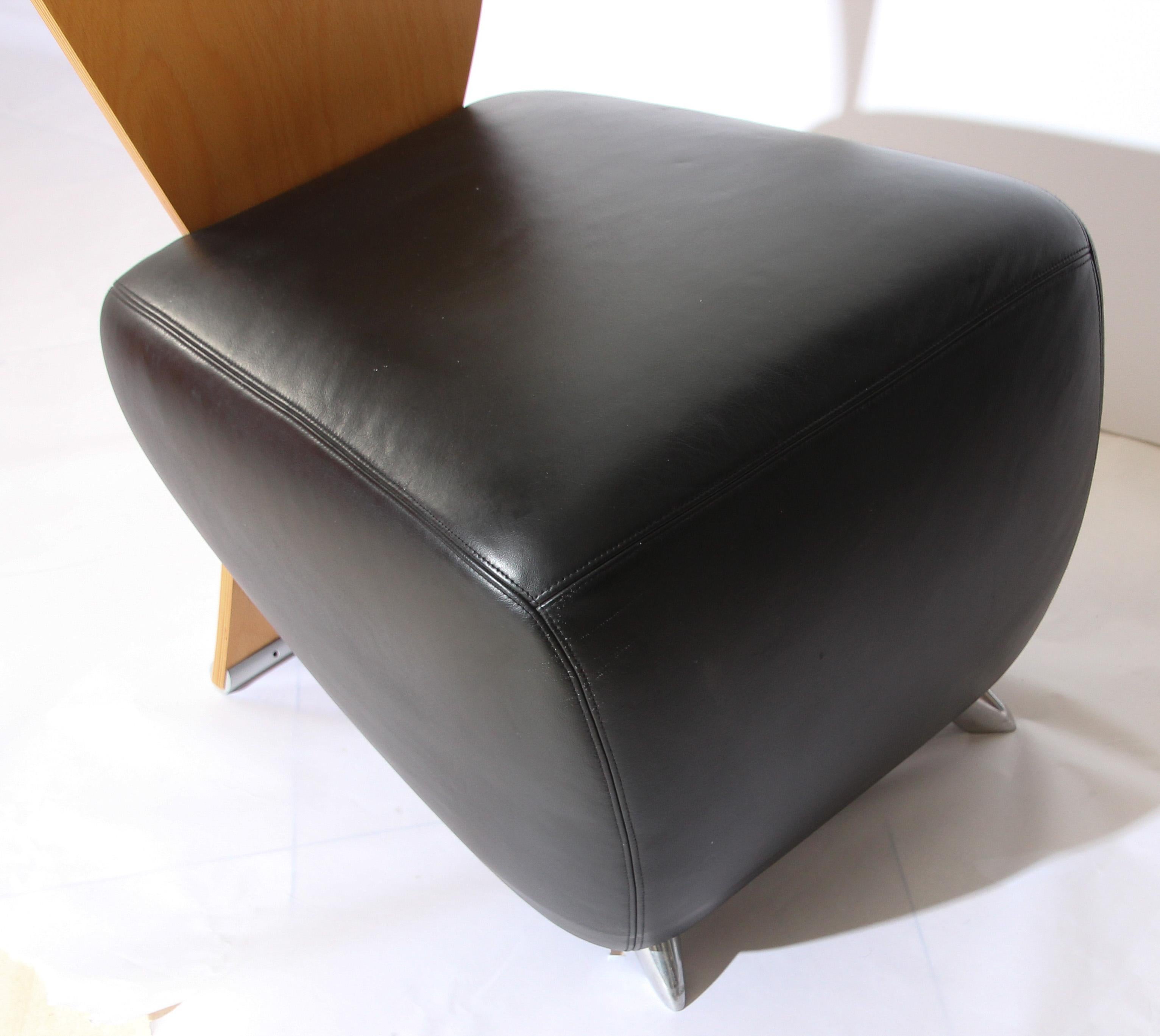 Late 20th Century Postmodern Leather BOBO Easy Chair by Dietmar Sharping For Sale