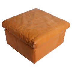 Post Modern Leather Ottoman by Cy Mann