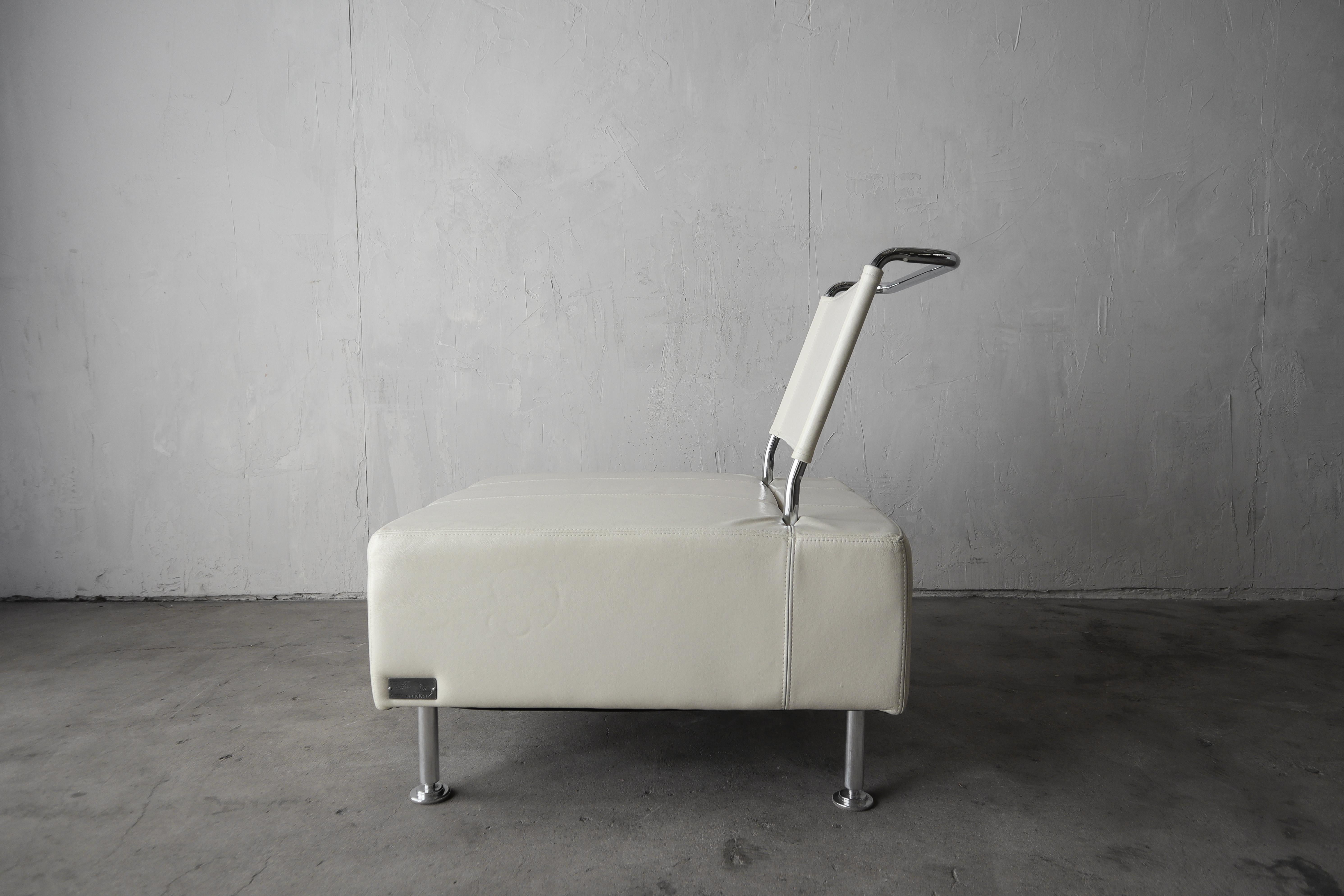 Post Modern Leather Sofa & Chair by Shermag 4