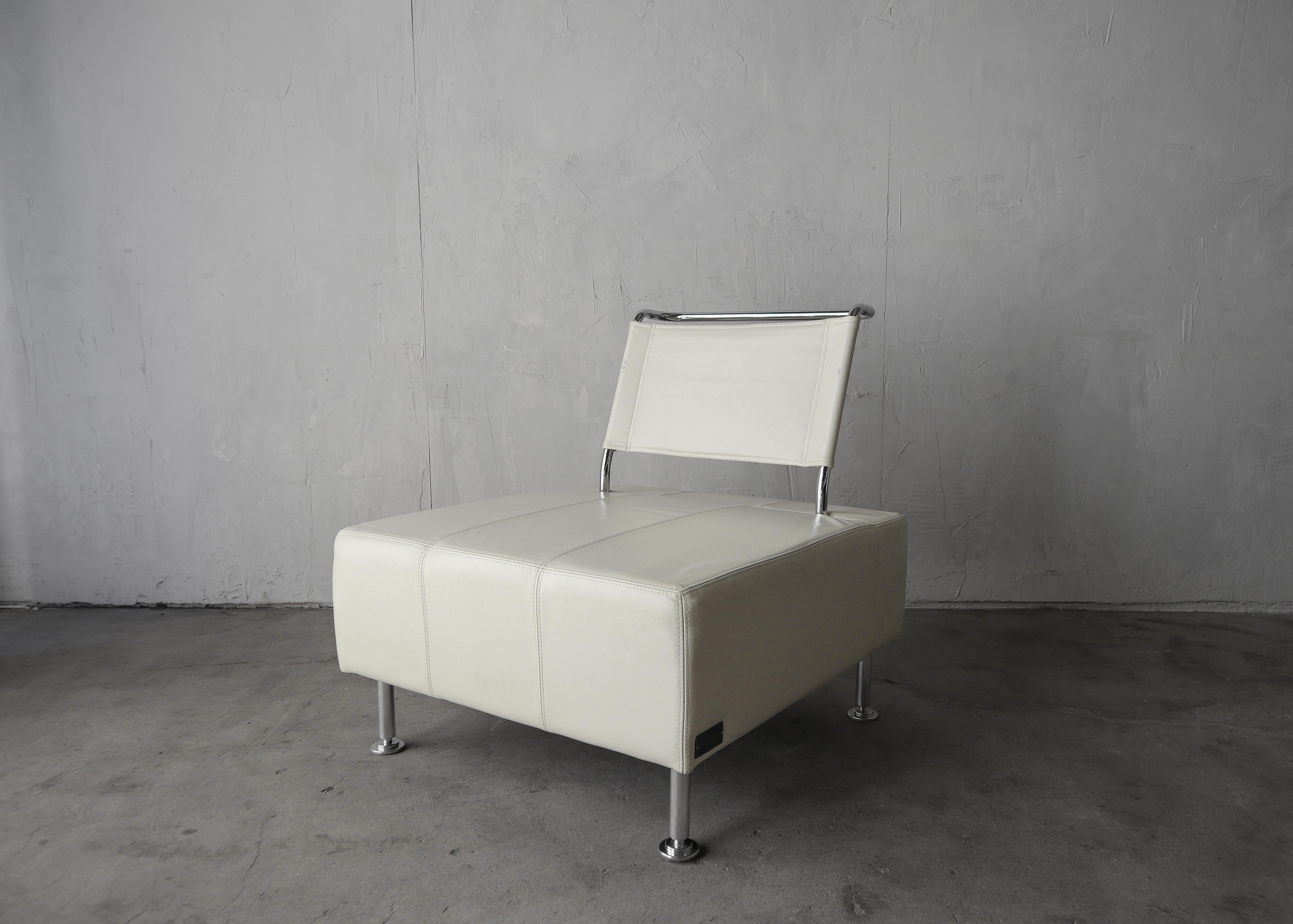 Post Modern Leather Sofa & Chair by Shermag 1