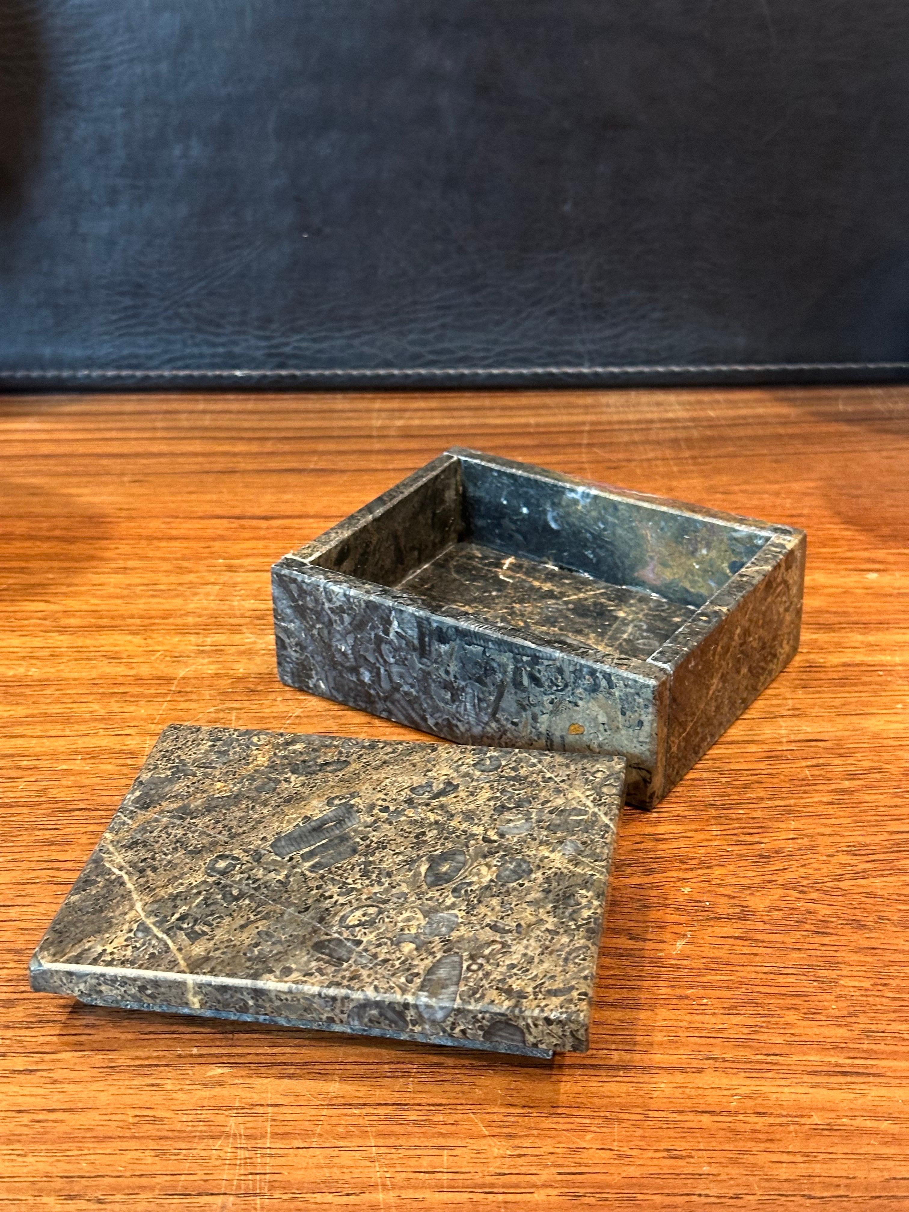 Post-Modern Lidded Marble Trinket Box For Sale 5