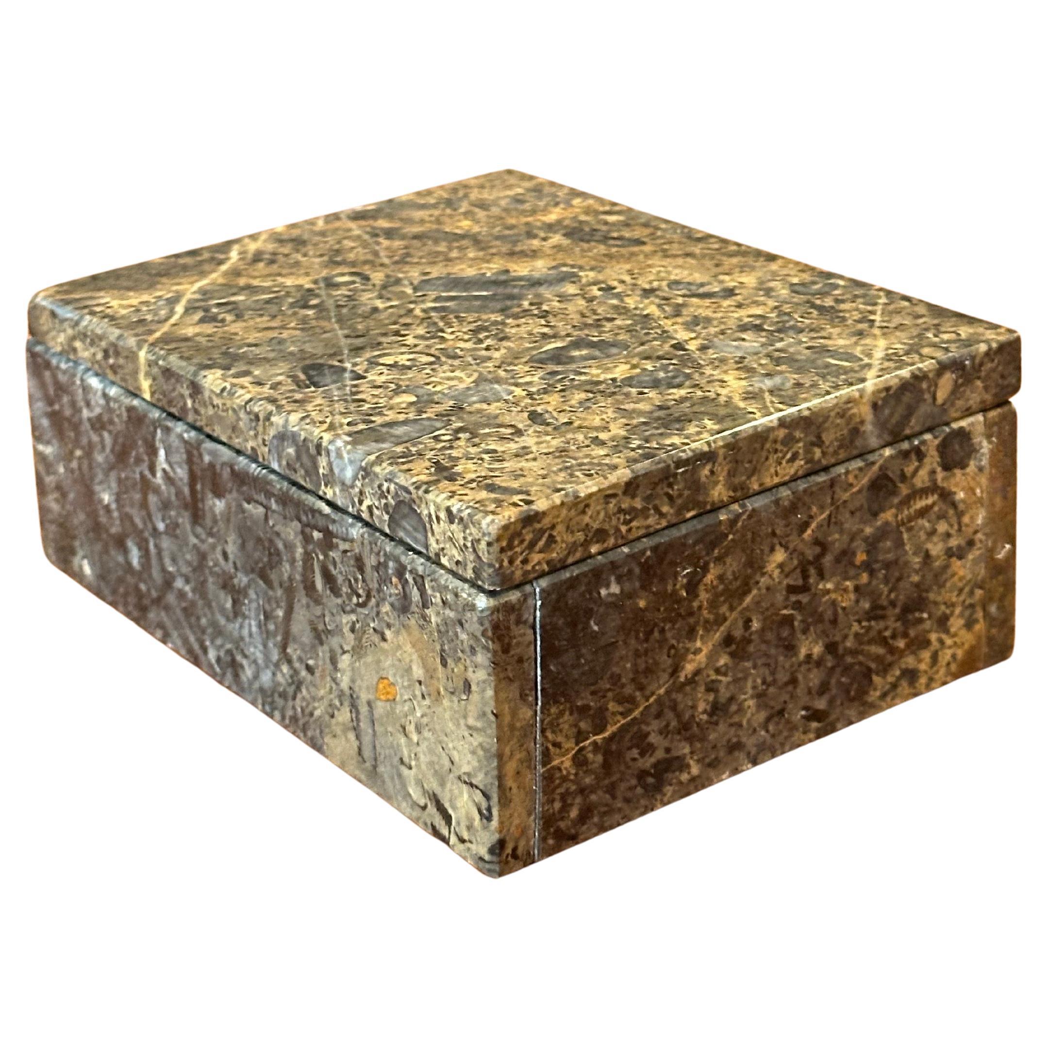 Post-Modern Lidded Marble Trinket Box For Sale 6