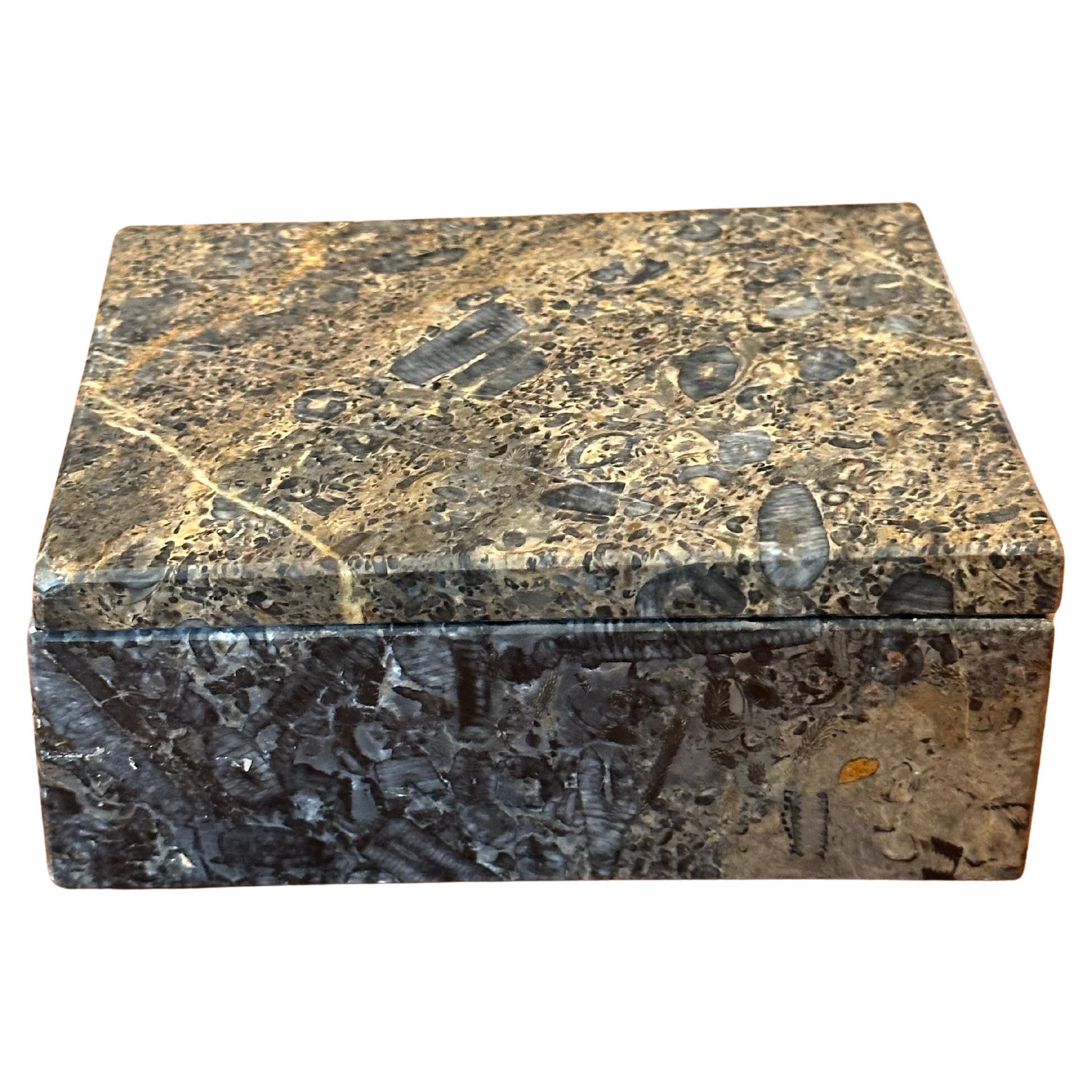 Italian Post-Modern Lidded Marble Trinket Box For Sale