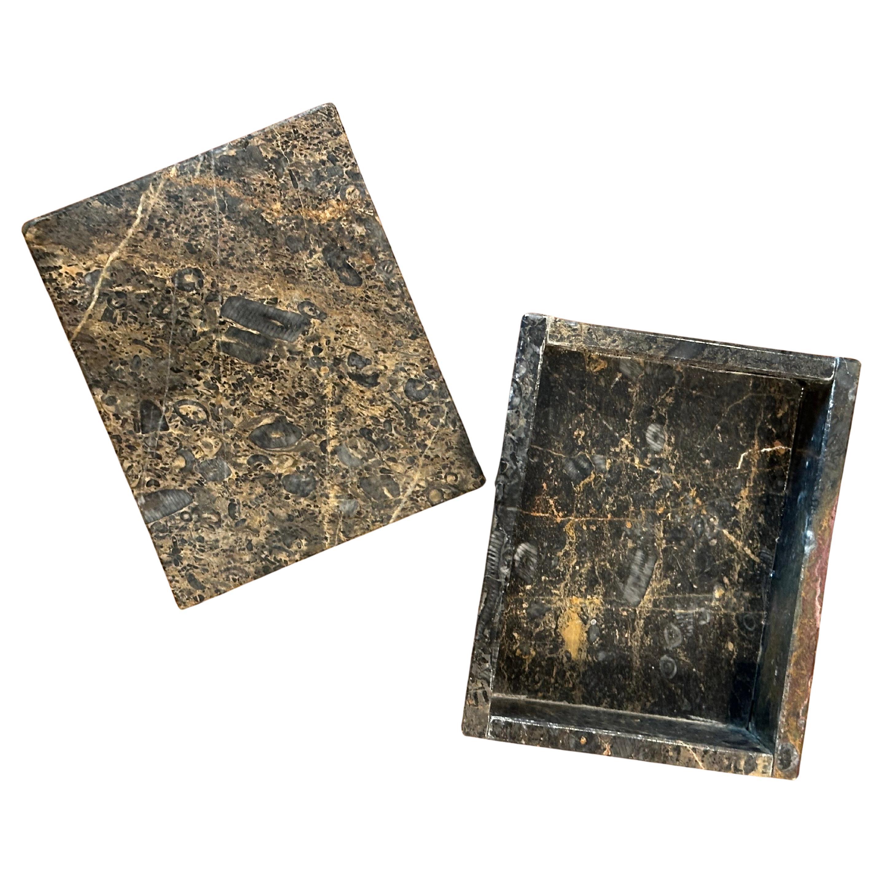 Post-Modern Lidded Marble Trinket Box In Good Condition For Sale In San Diego, CA