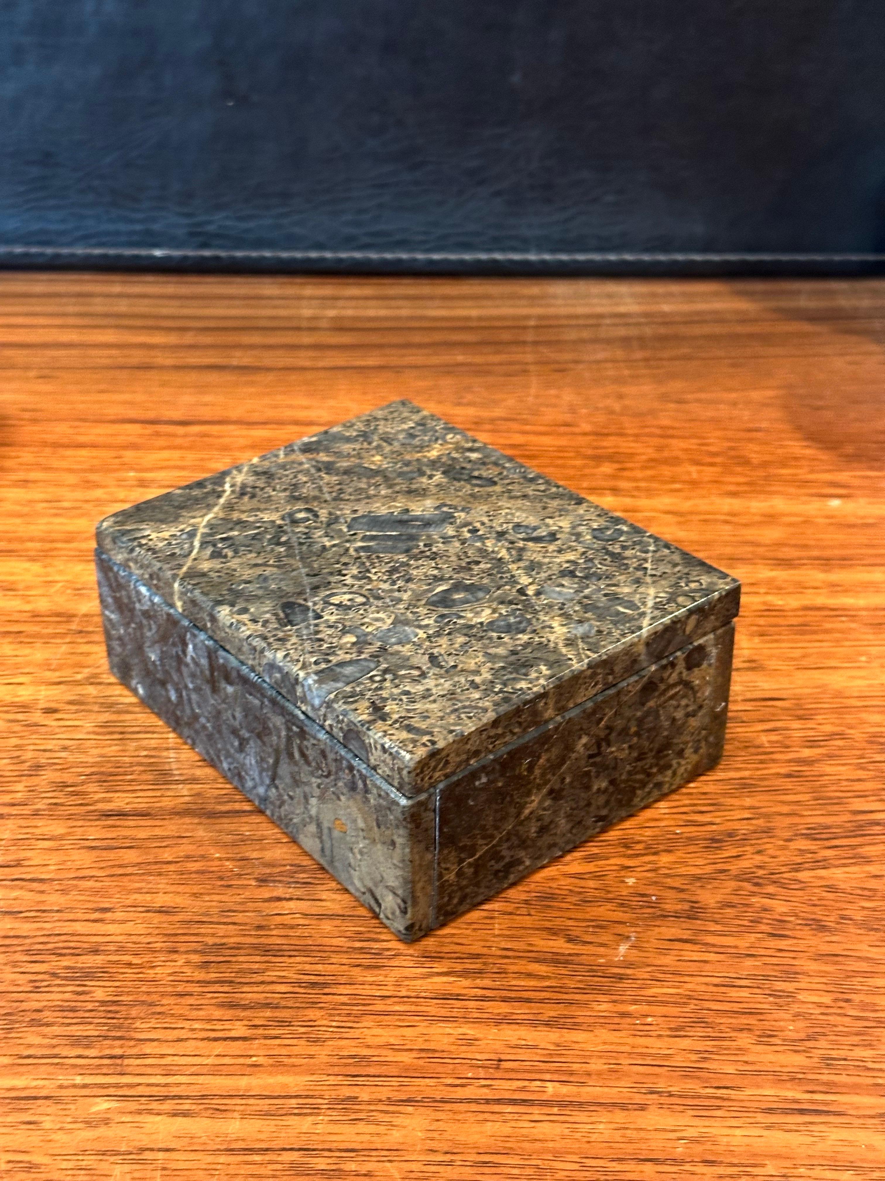 Post-Modern Lidded Marble Trinket Box For Sale 2