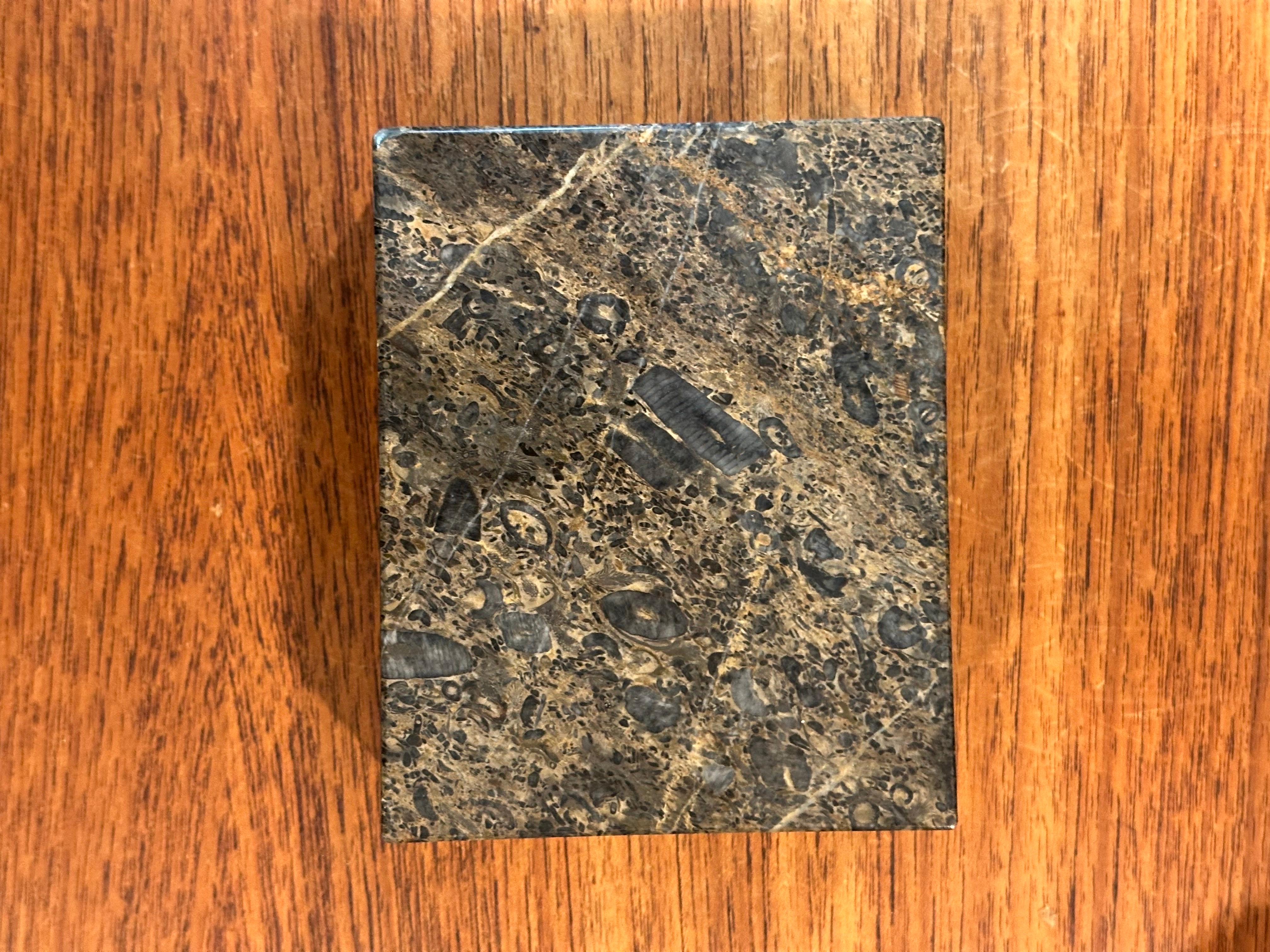 Post-Modern Lidded Marble Trinket Box For Sale 3