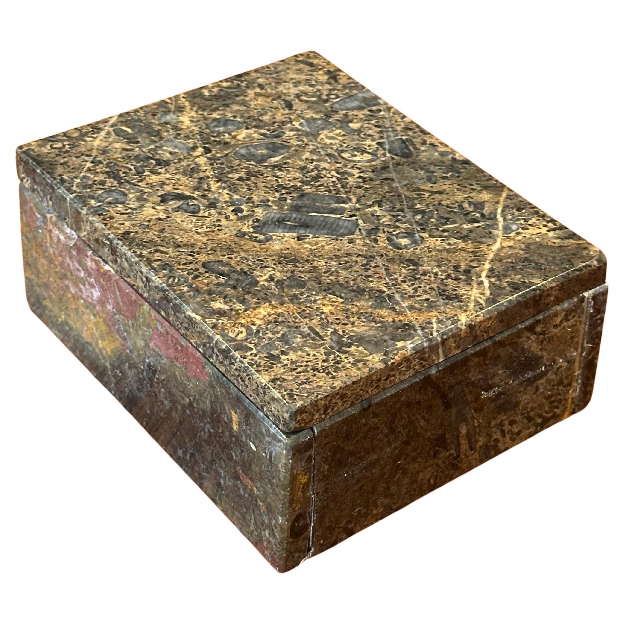 Post-Modern Lidded Marble Trinket Box For Sale