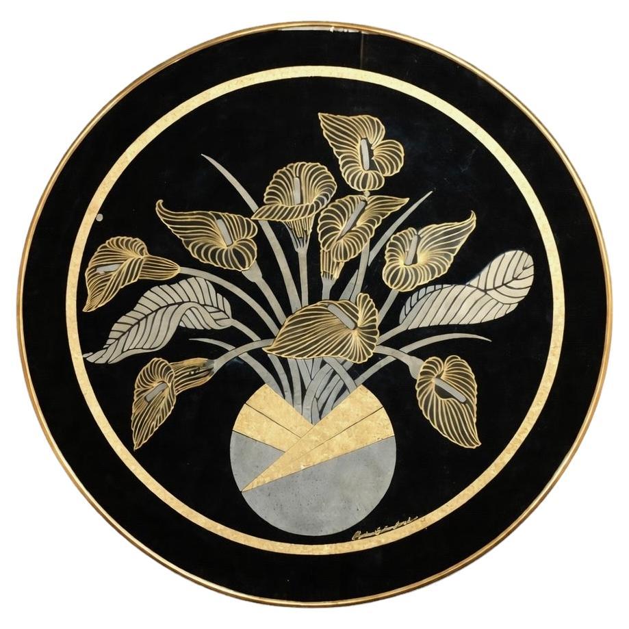 Miroir mural post-moderne Lily Flowers par Richard Sandoval pour Windsor Art en vente