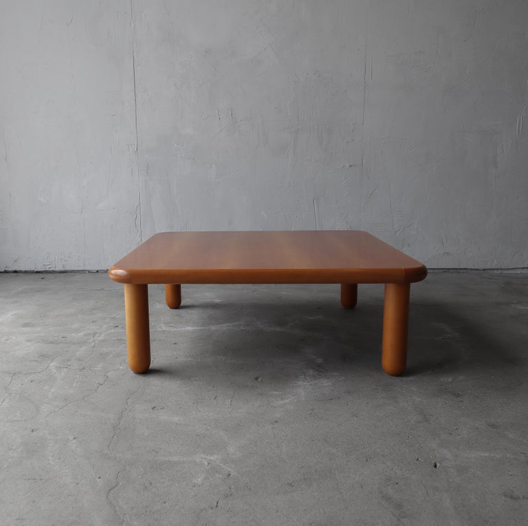 Post Modern Low Profile Square Coffee Table For Sale at 1stDibs