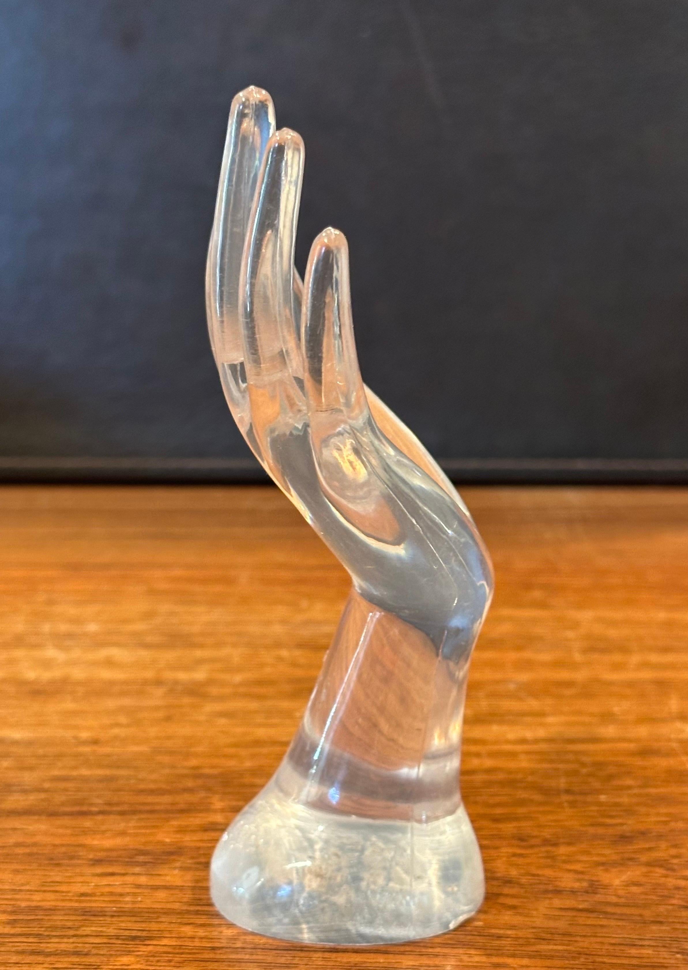 Post-Modern Lucite Hand Ring Holder For Sale 1