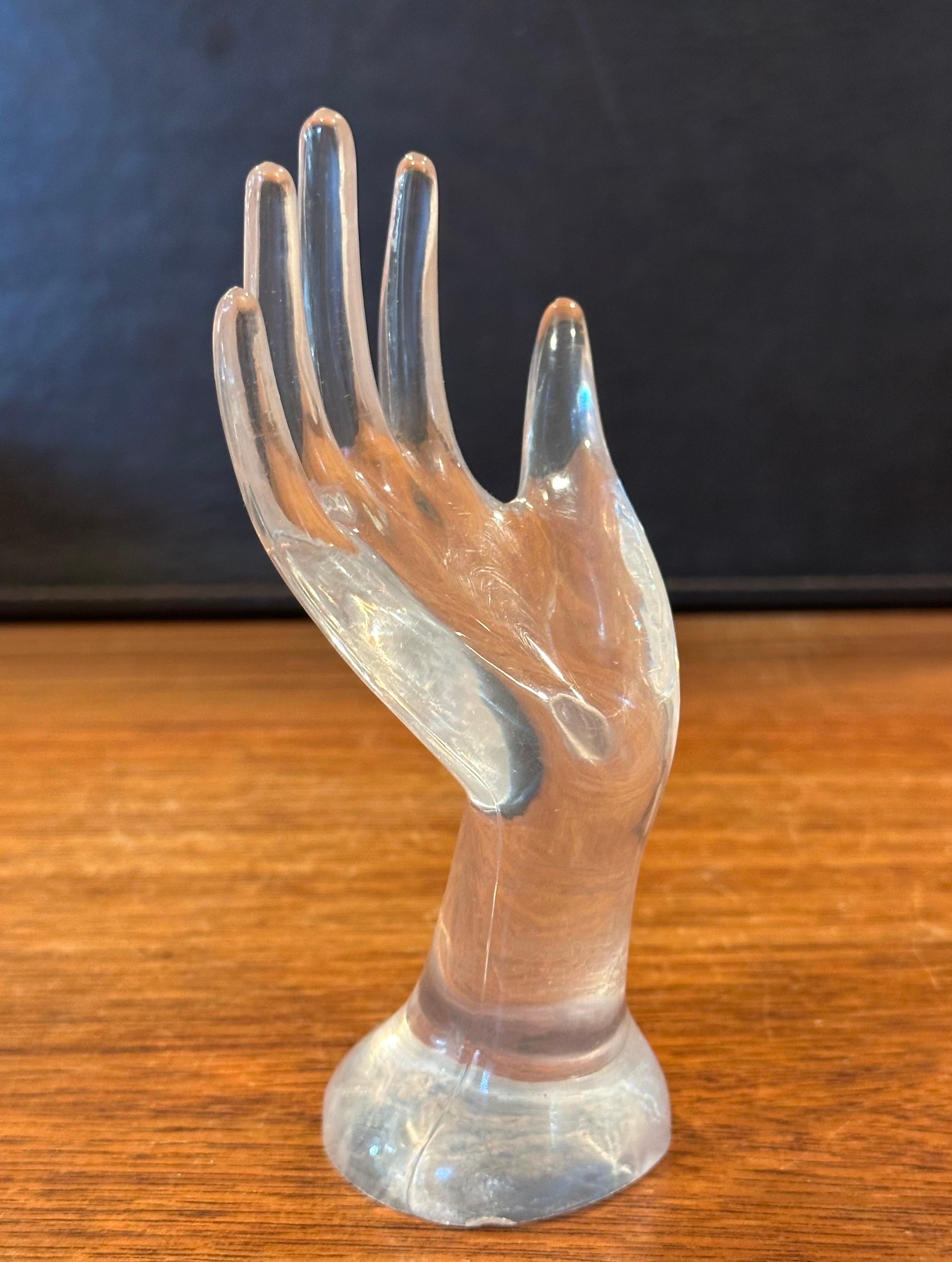 Post-Modern Lucite Hand Ring Holder For Sale 2