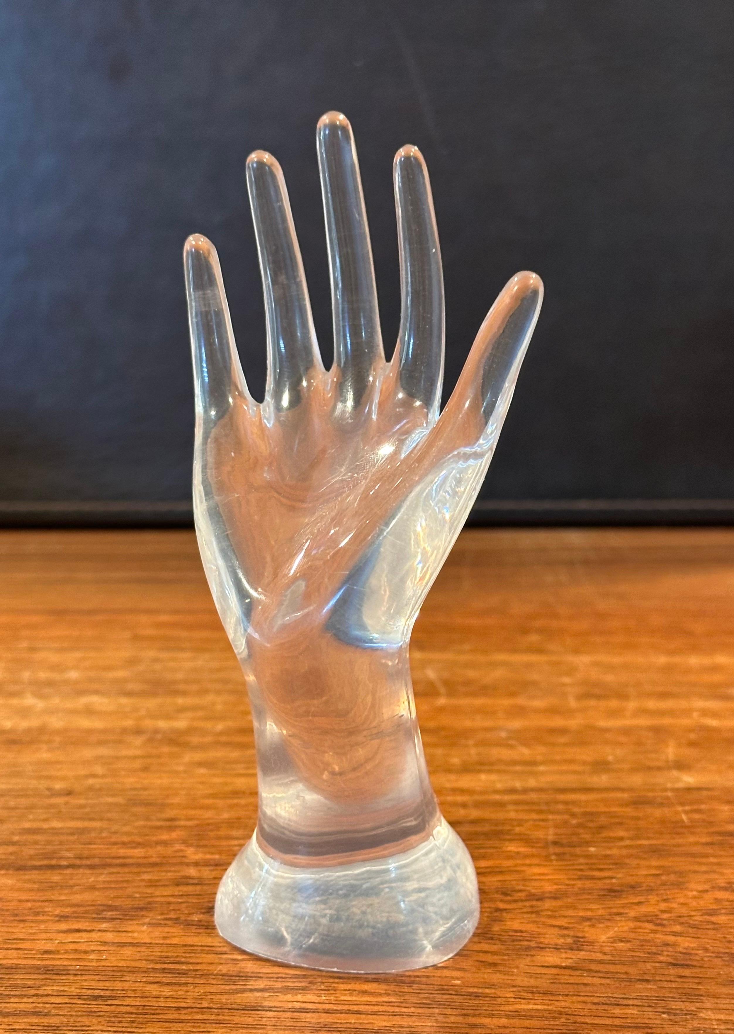 Post-Modern Lucite Hand Ring Holder For Sale 3